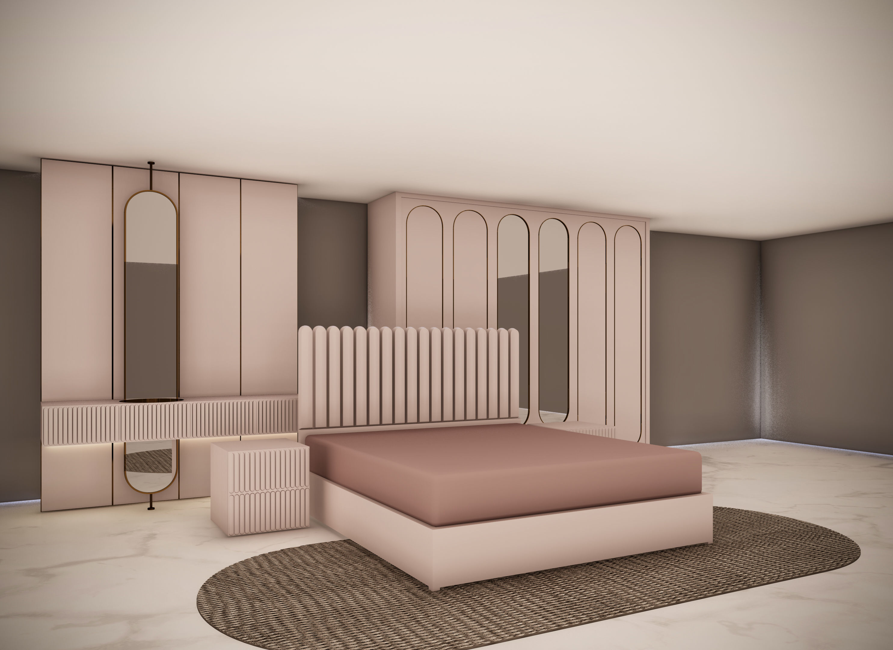 bedroom furniture Low-poly 3D model_1
