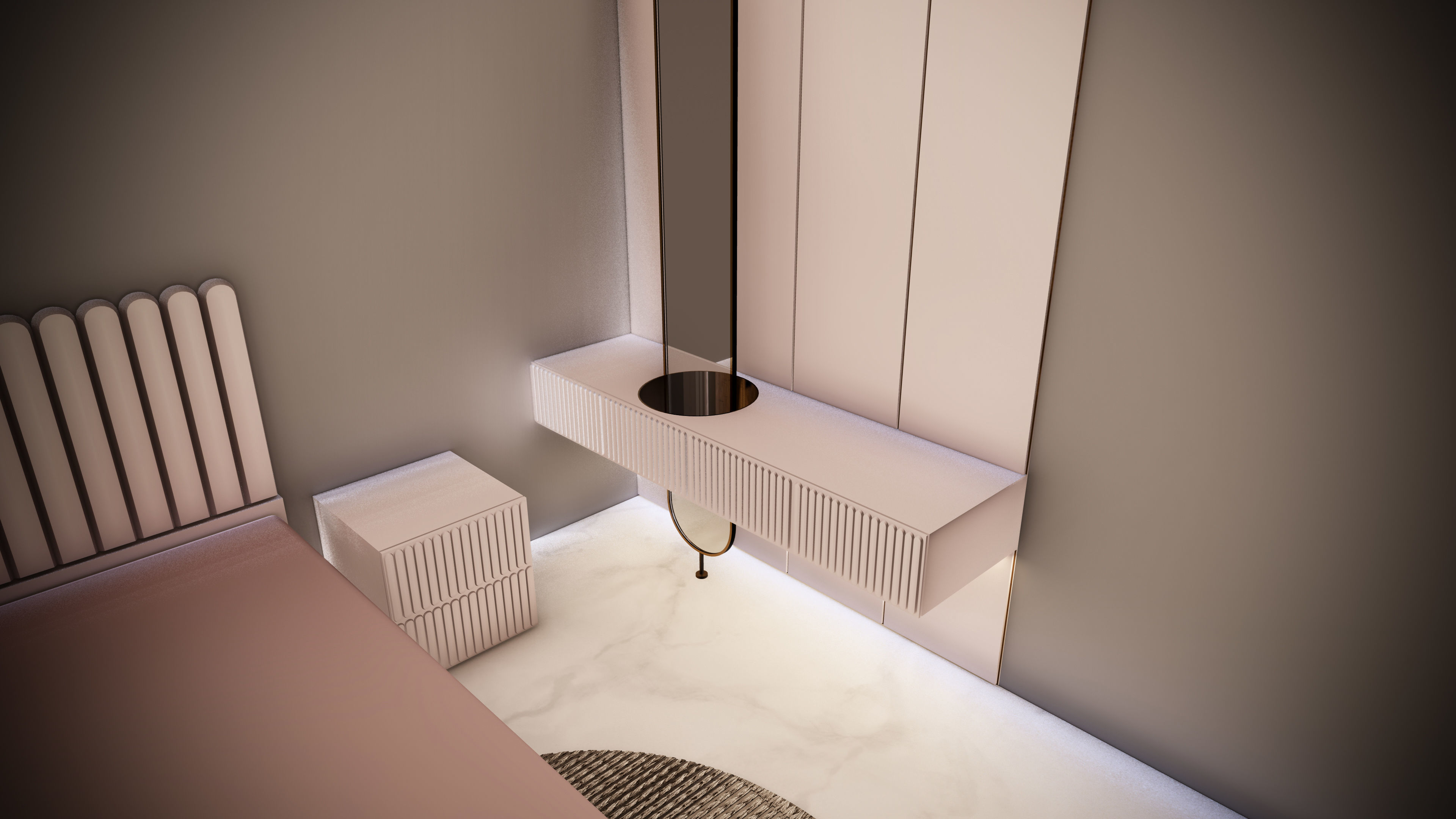 bedroom furniture Low-poly 3D model_7