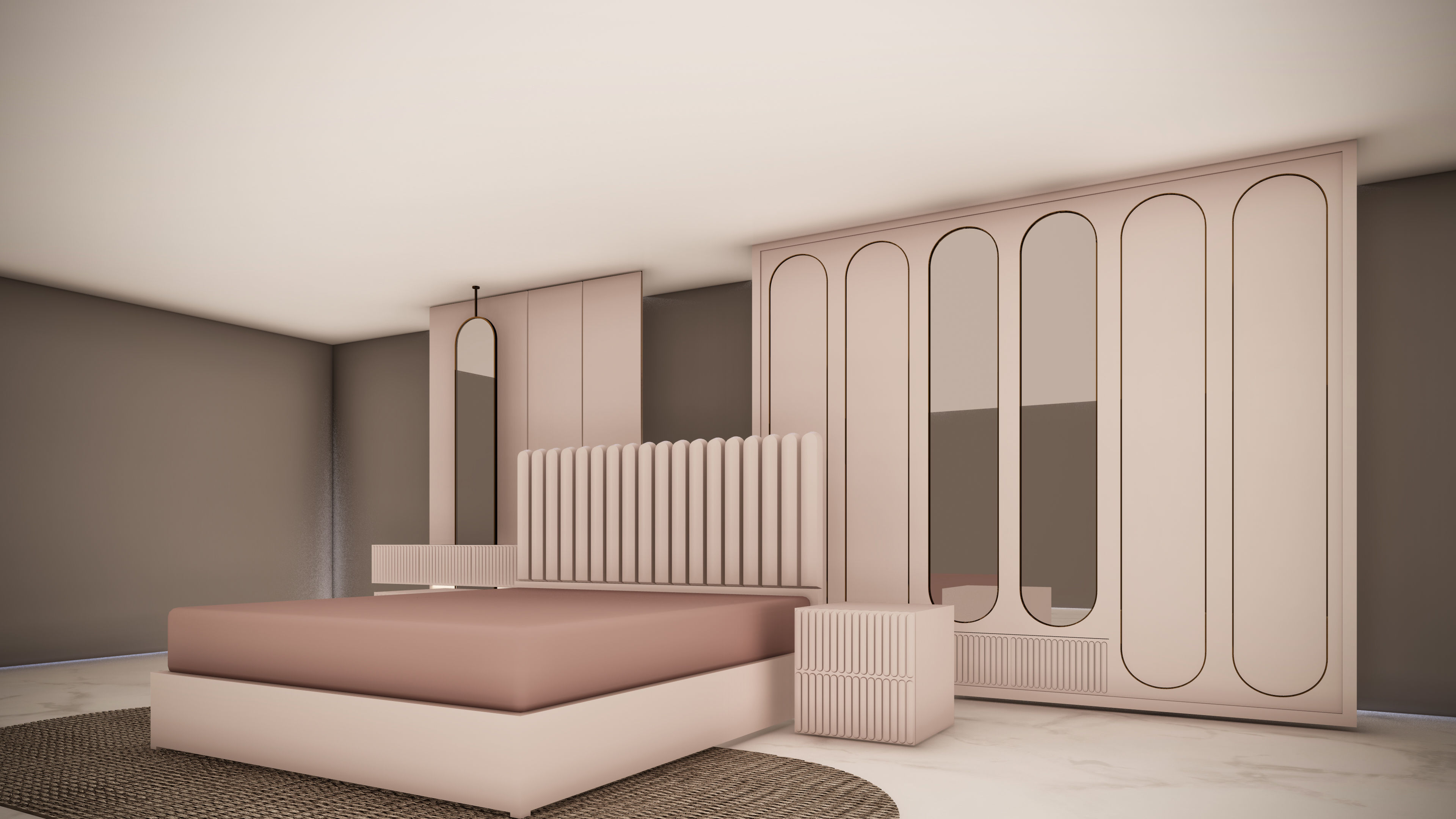 bedroom furniture Low-poly 3D model_4