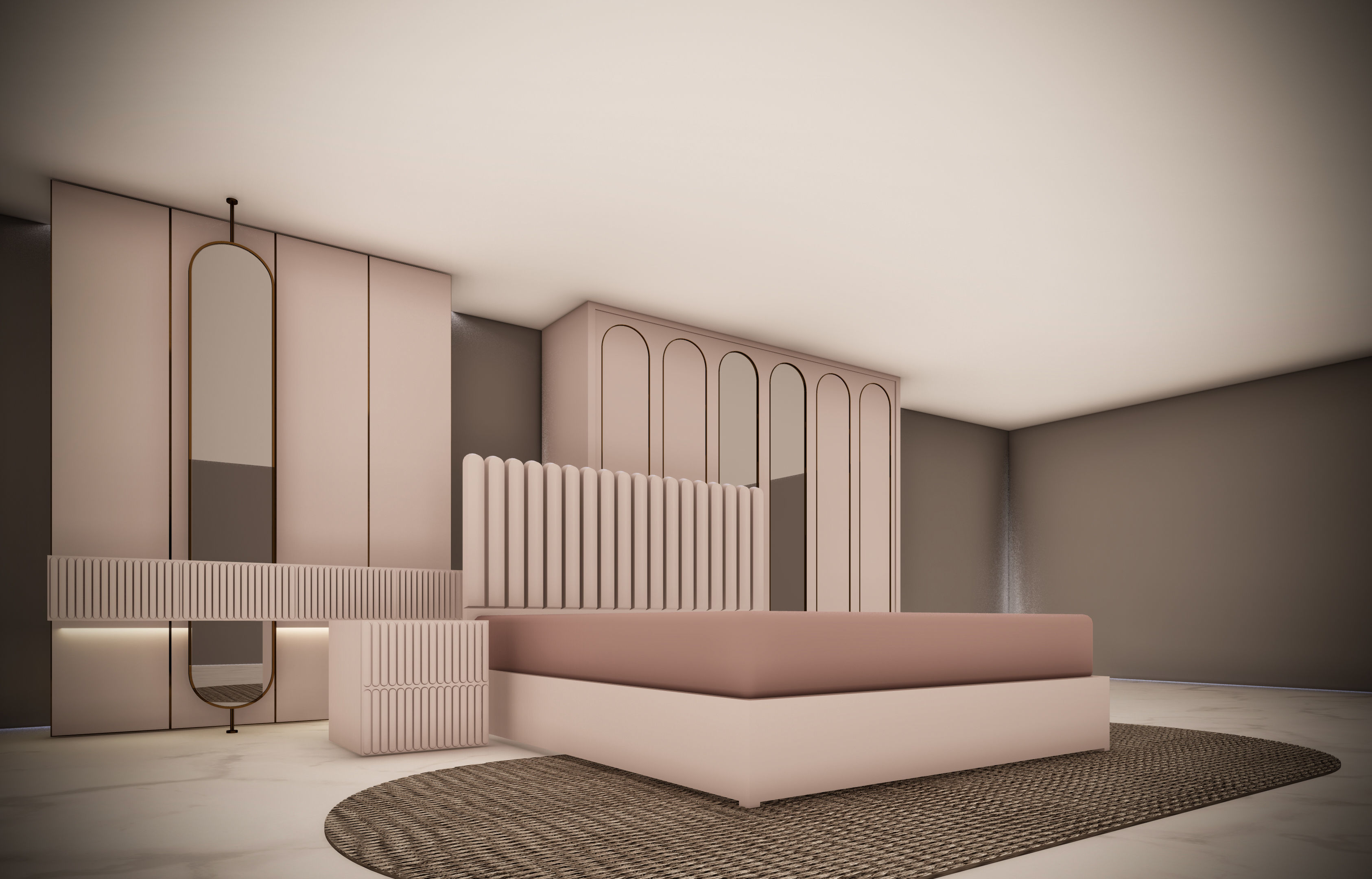 bedroom furniture Low-poly 3D model_3