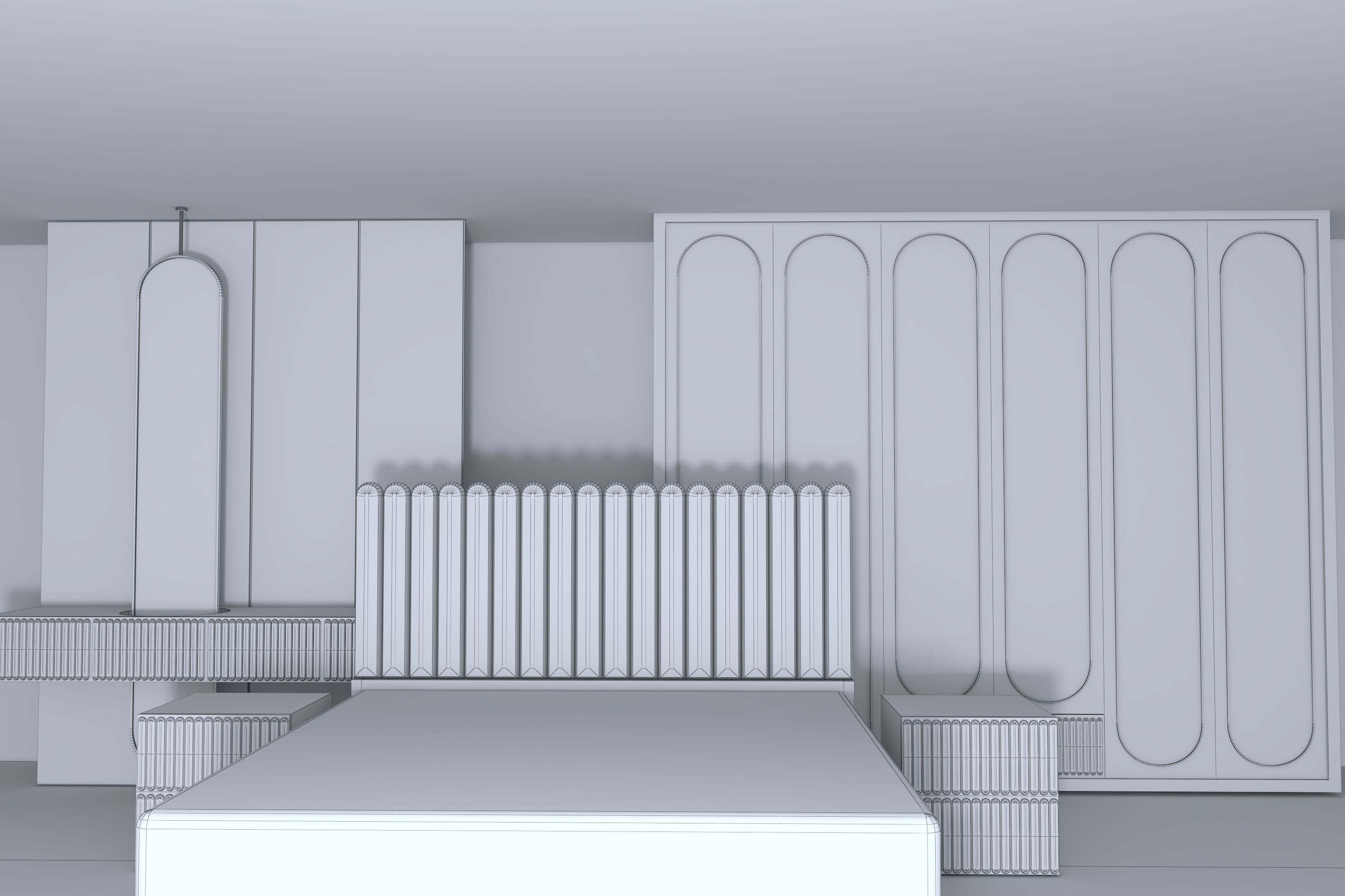 bedroom furniture Low-poly 3D model_10