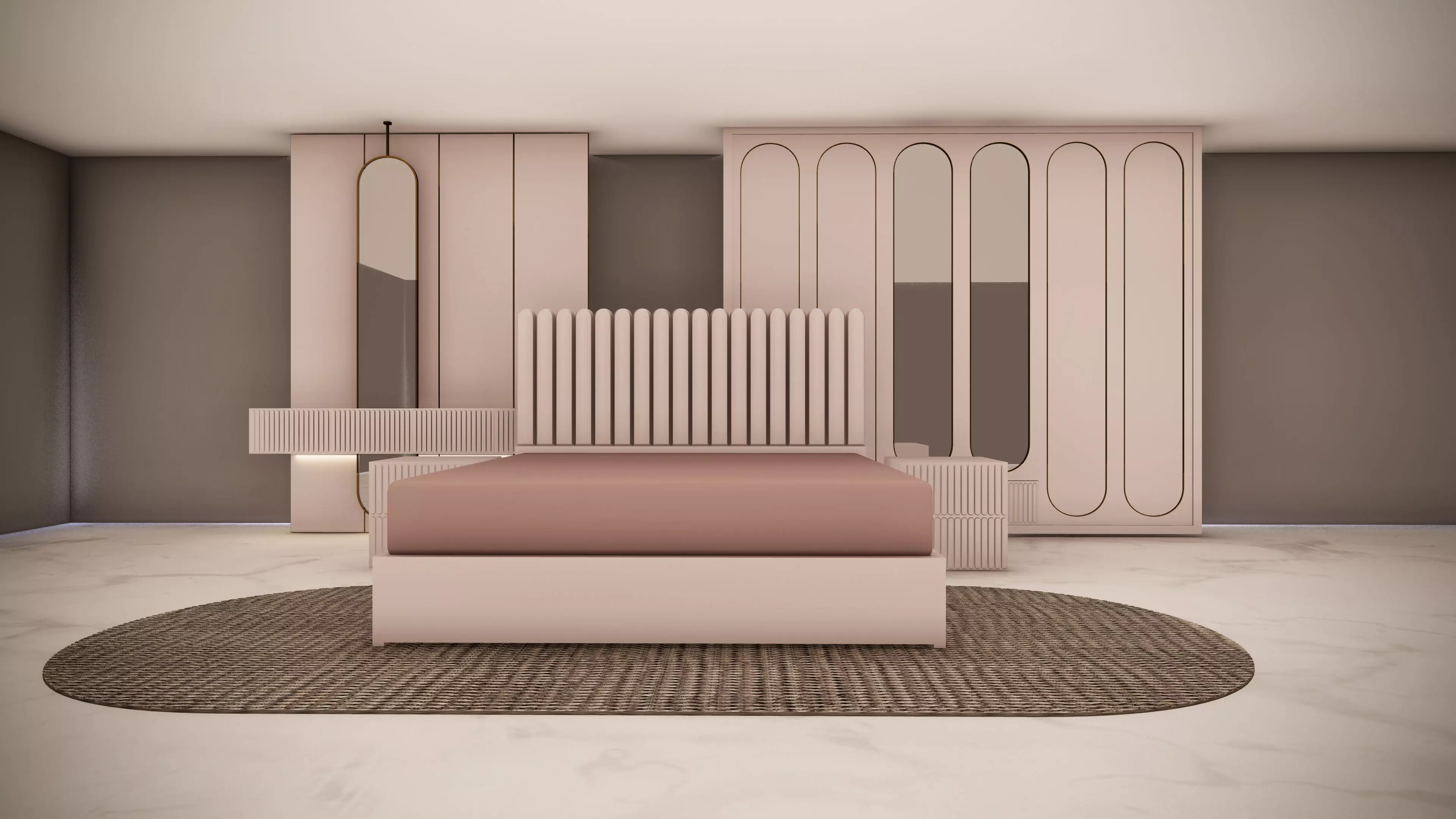 bedroom furniture Low-poly 3D model_0