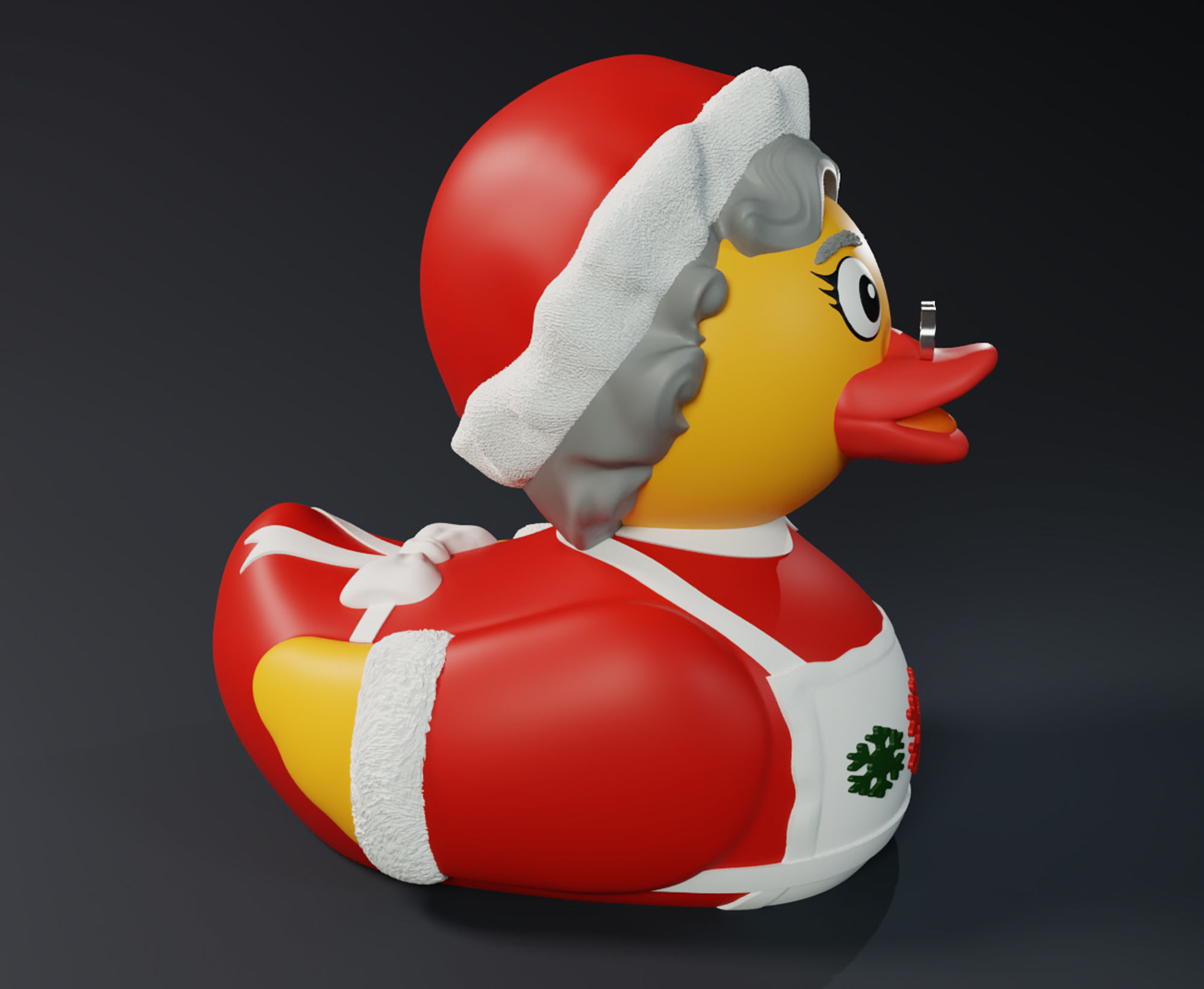 Cute Mrs Claus Rubber Duck 3D print model_1