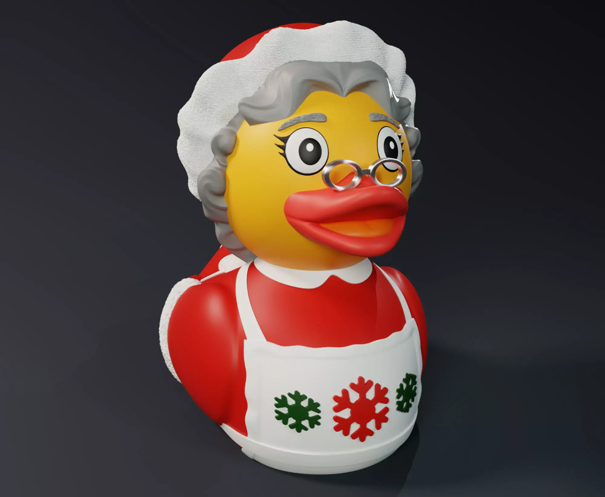 Cute Mrs Claus Rubber Duck 3D print model_0