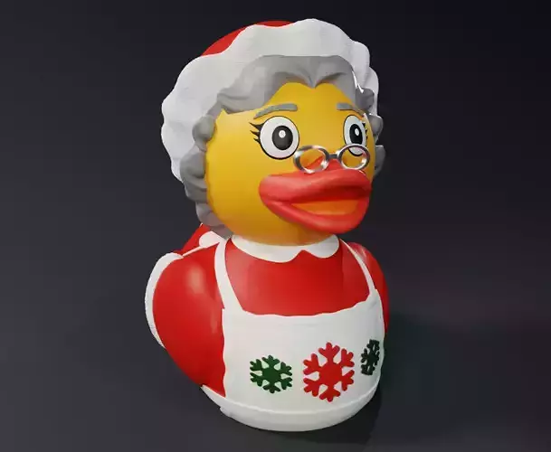 Cute Mrs Claus Rubber Duck 3D print model