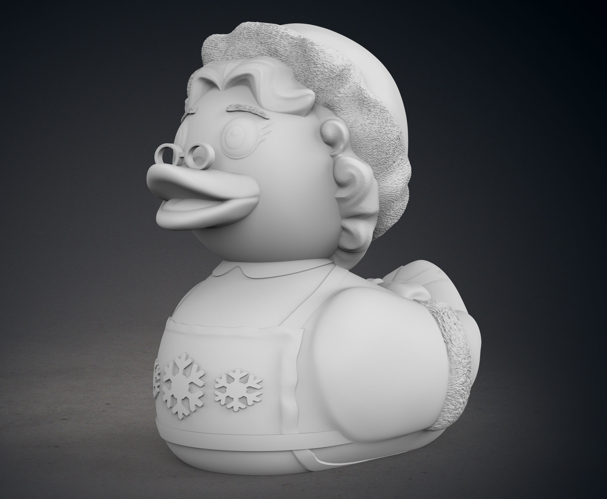 Cute Mrs Claus Rubber Duck 3D print model_3