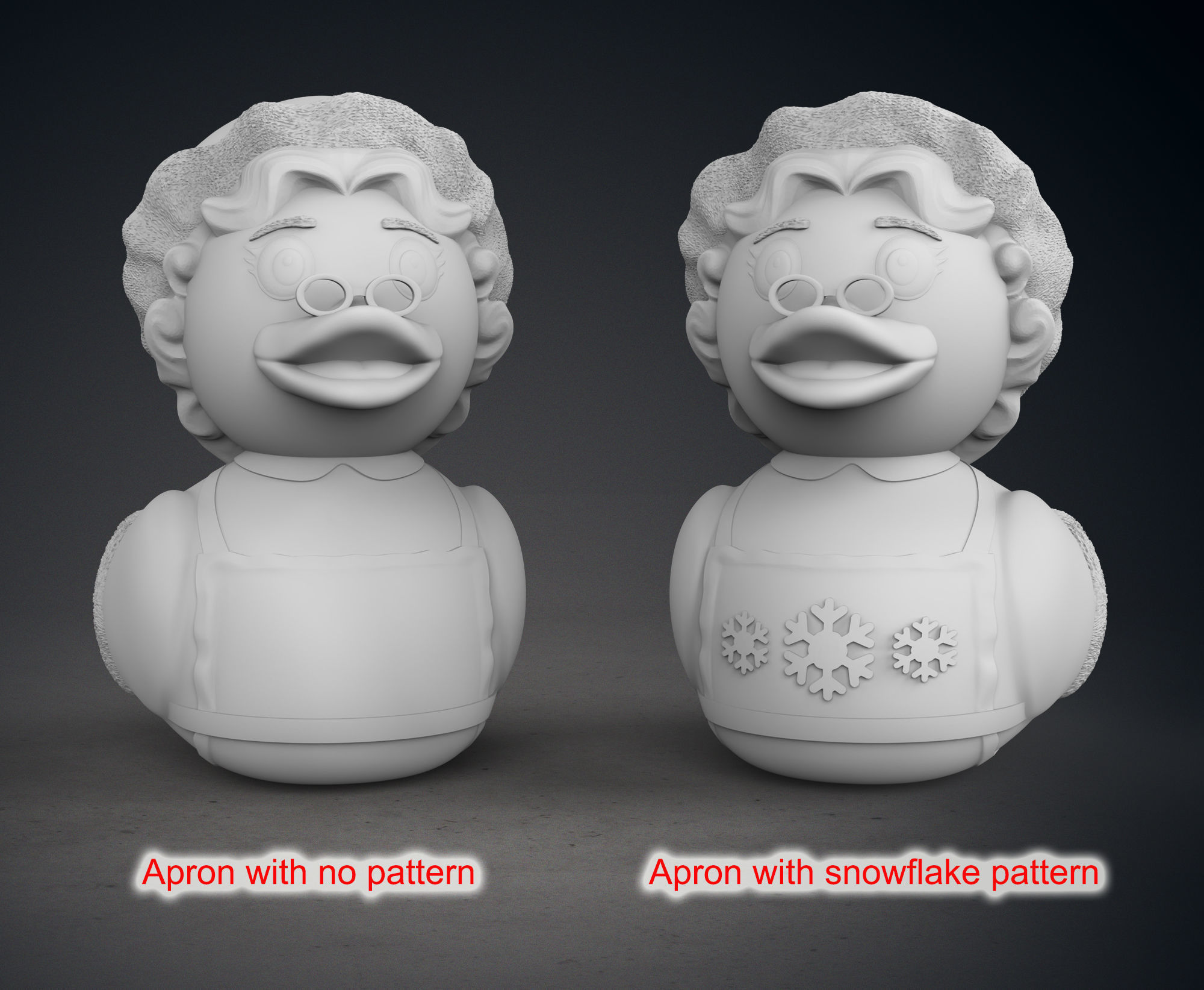 Cute Mrs Claus Rubber Duck 3D print model_12