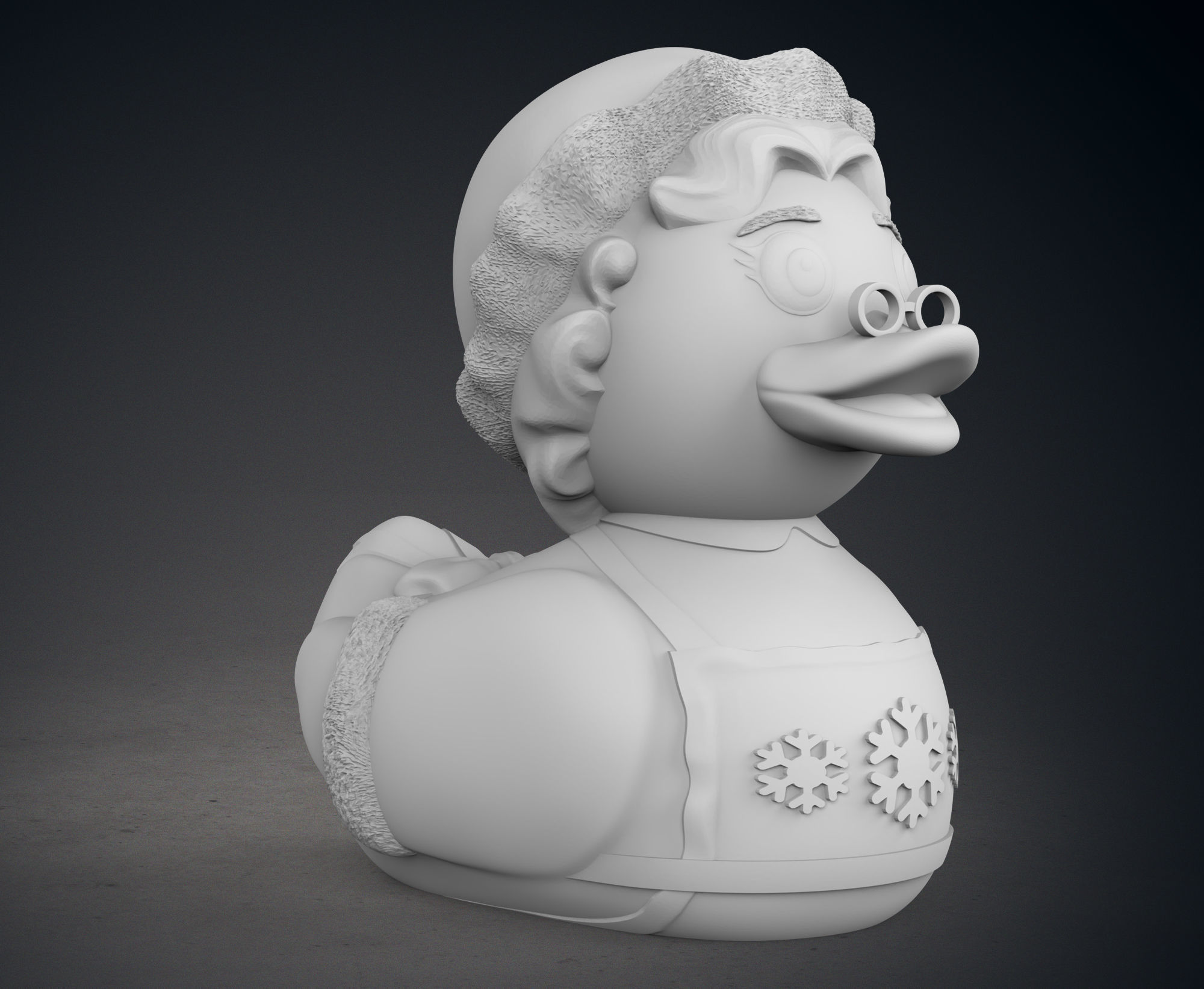 Cute Mrs Claus Rubber Duck 3D print model_9