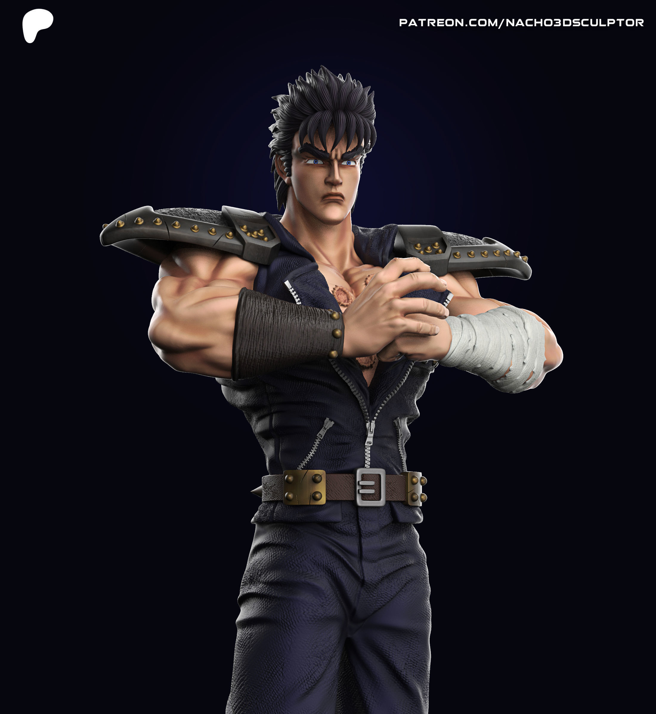 Kenshiro - Fist of the North Star  3D print model_5