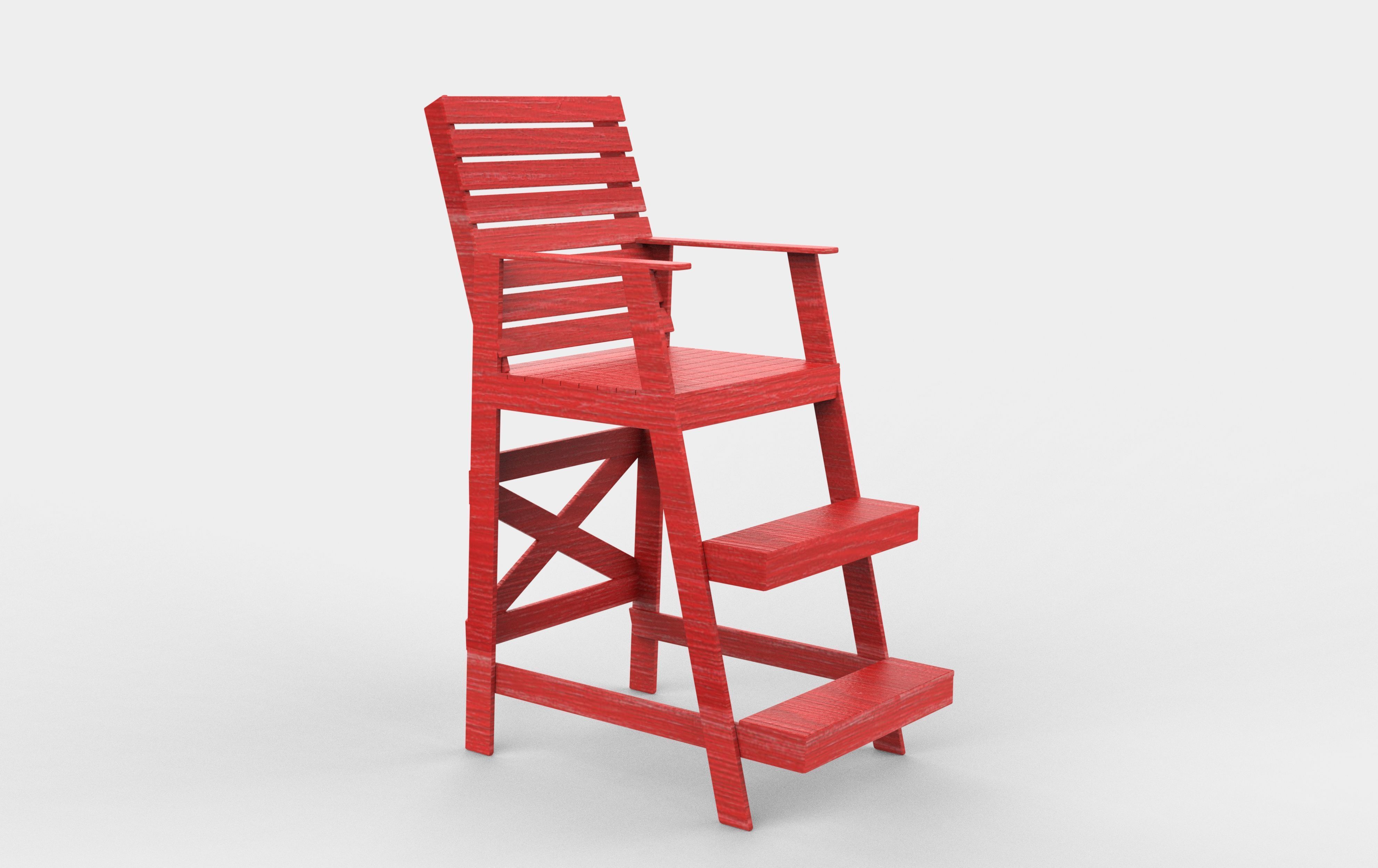 lifeguard chair 3D model_2