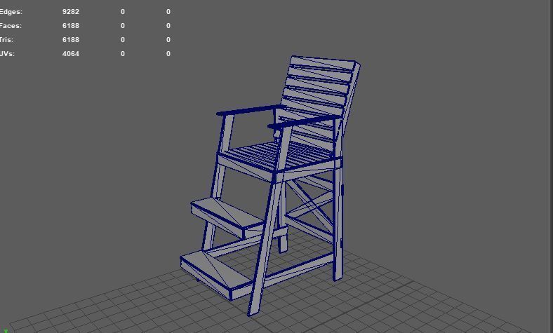 lifeguard chair 3D model_11