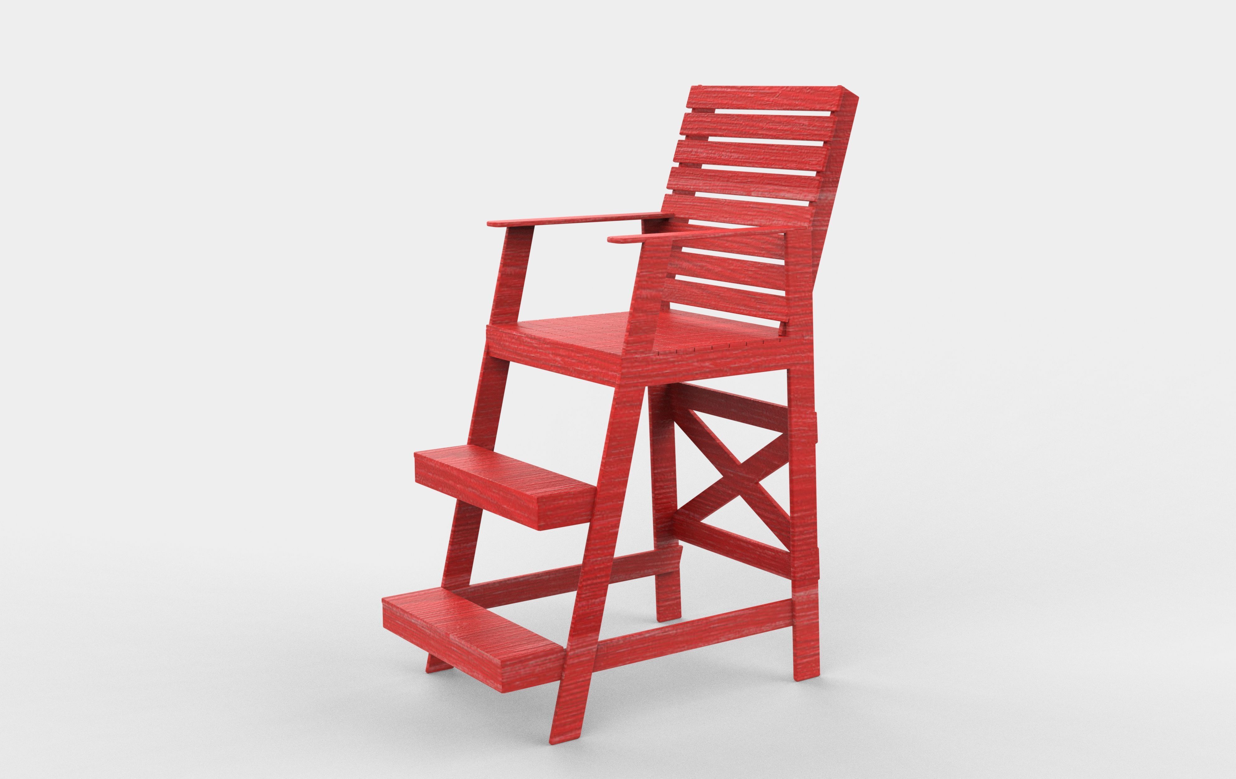 lifeguard chair 3D model_4