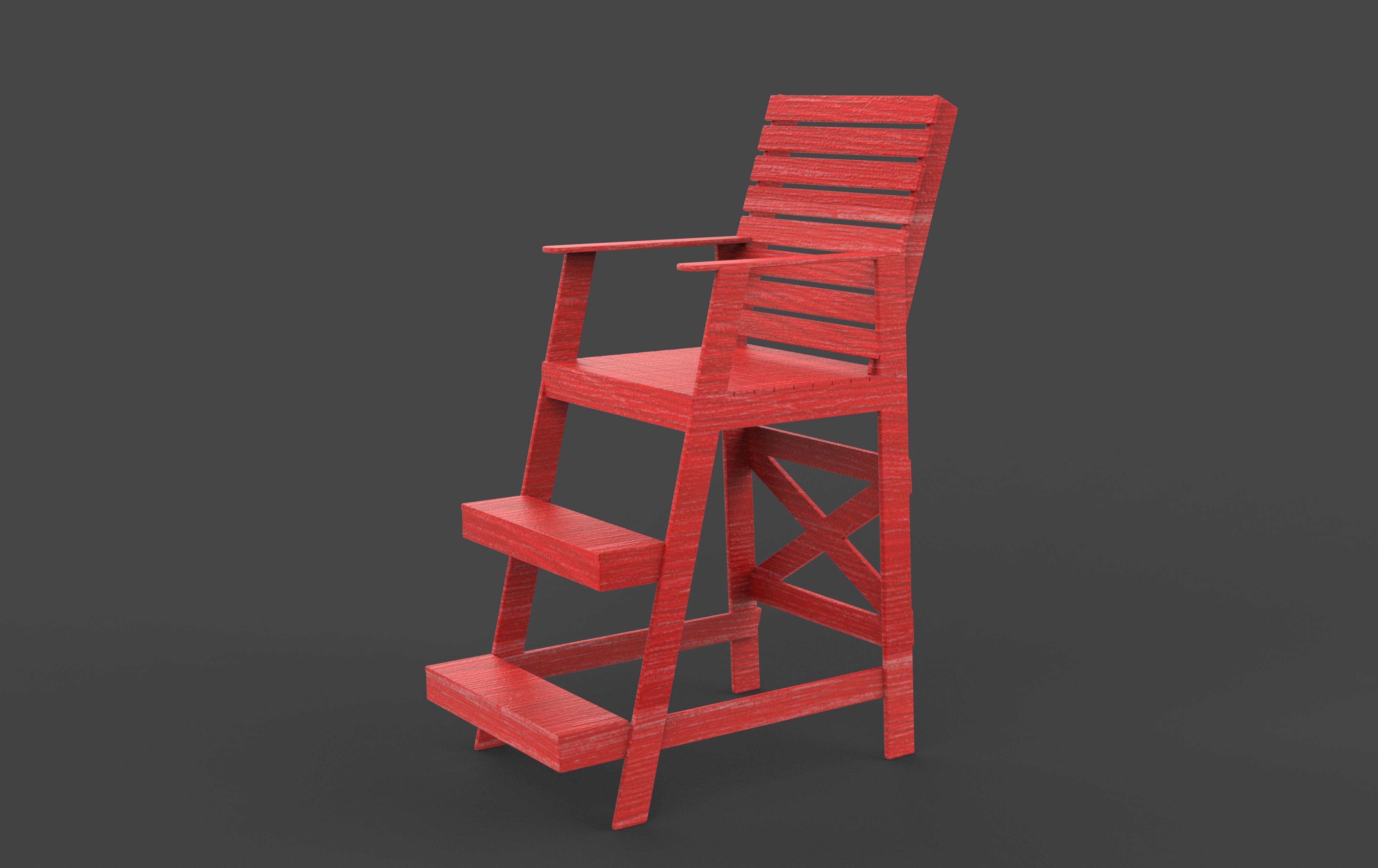 lifeguard chair 3D model_5