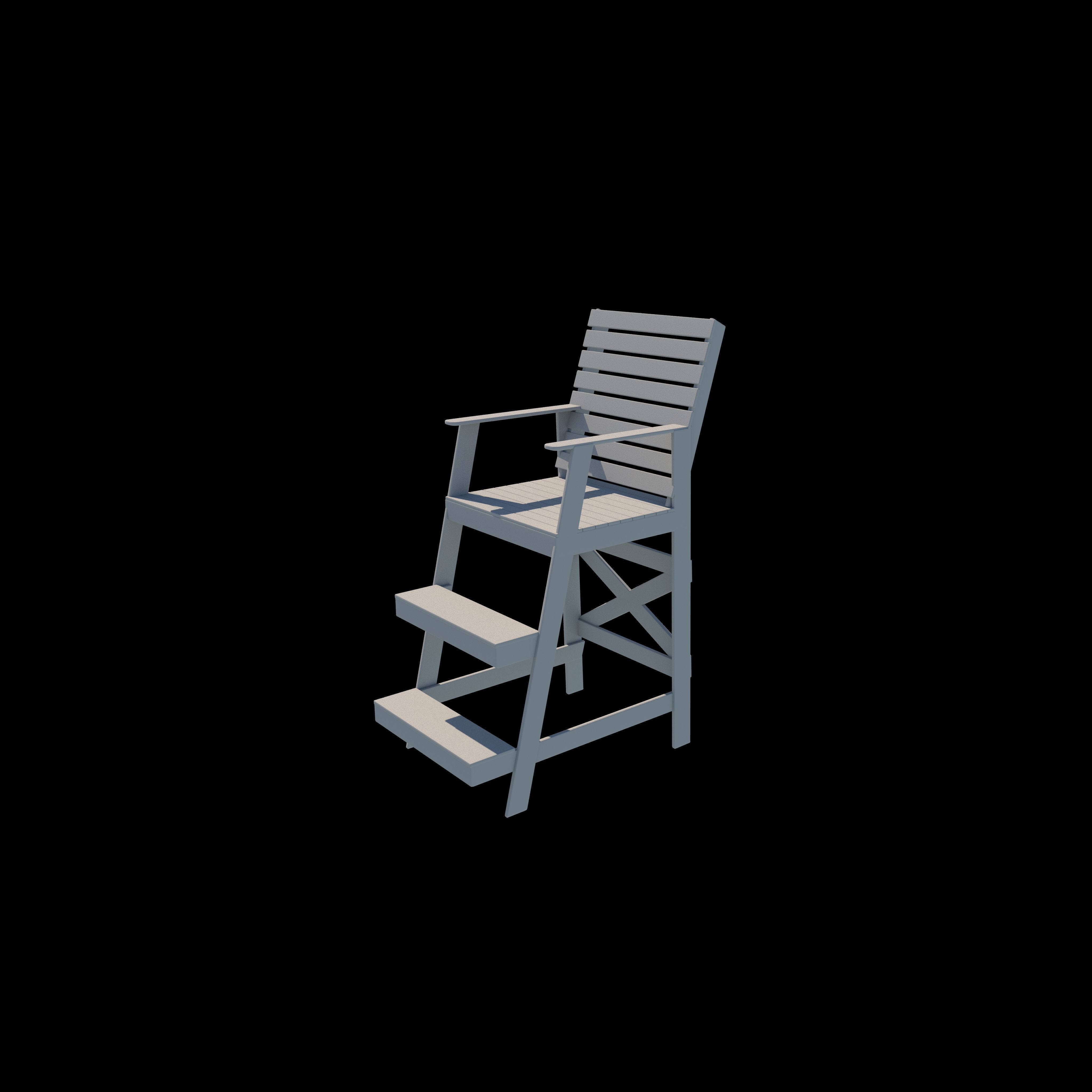 lifeguard chair 3D model_7