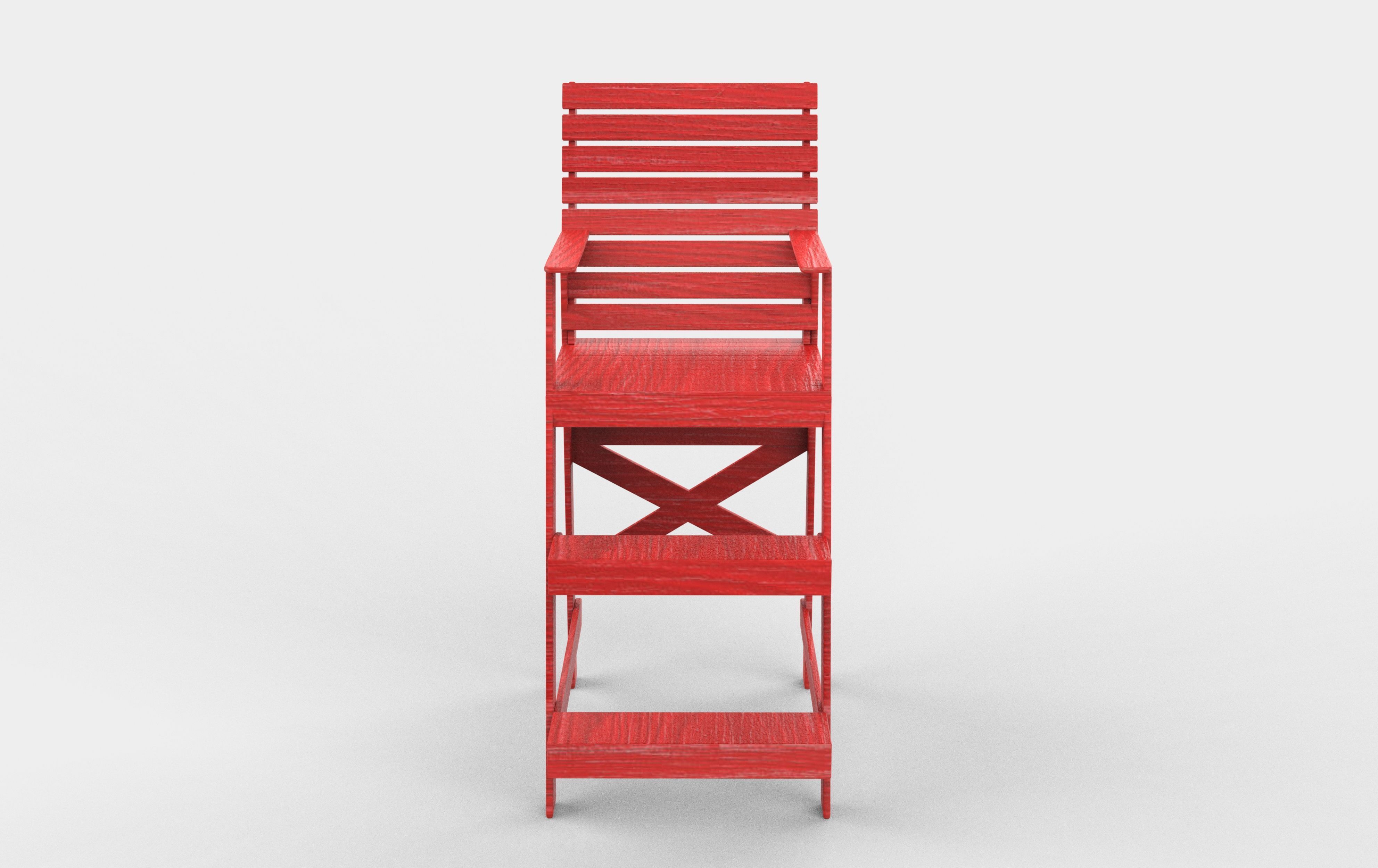 lifeguard chair 3D model_3