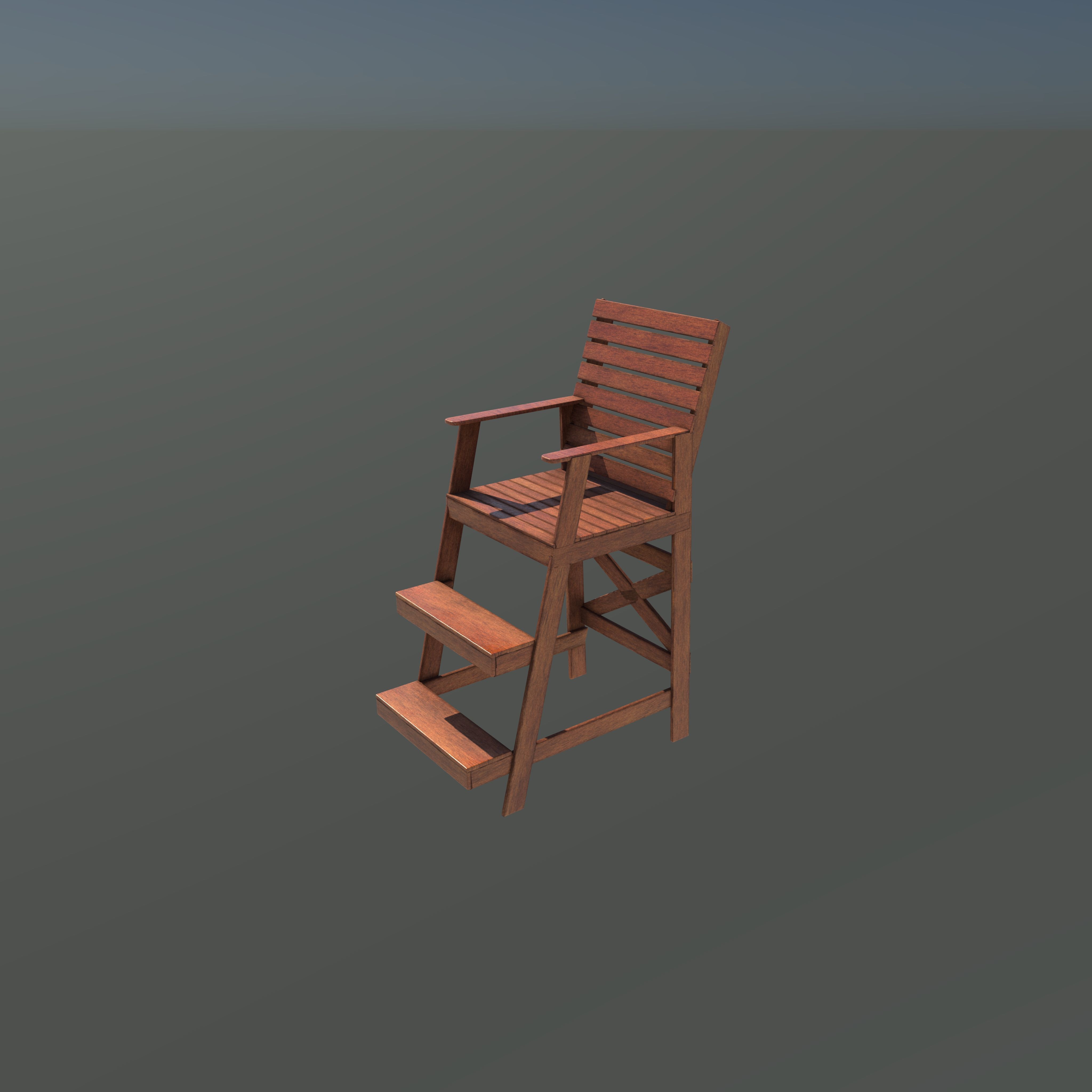 lifeguard chair 3D model_10