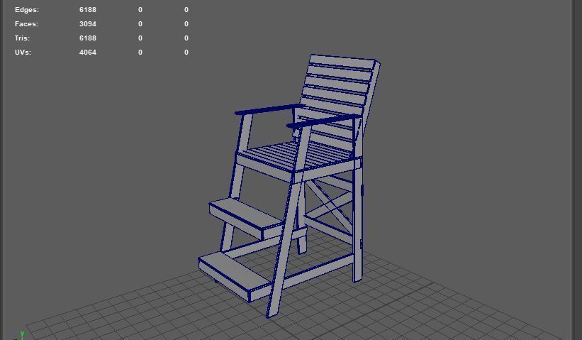 lifeguard chair 3D model_12