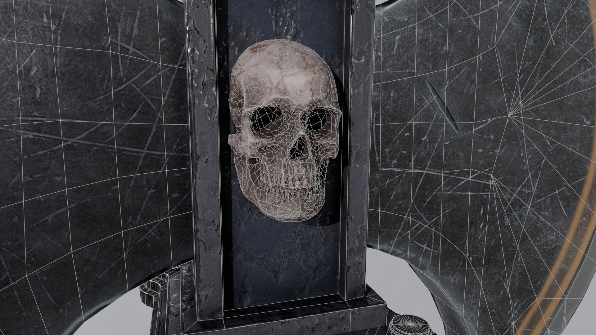 Axe-Skull Low-poly 3D model_11