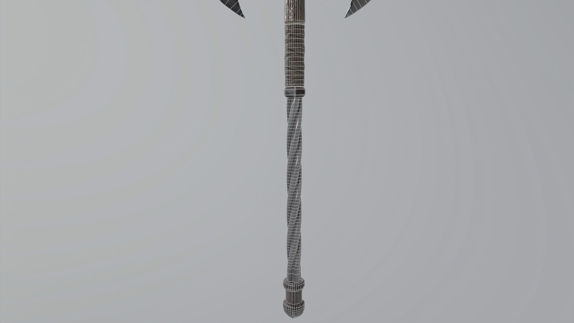 Axe-Skull Low-poly 3D model_10