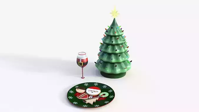 Country Christmas Cookies Decoration  Low-poly 3D model