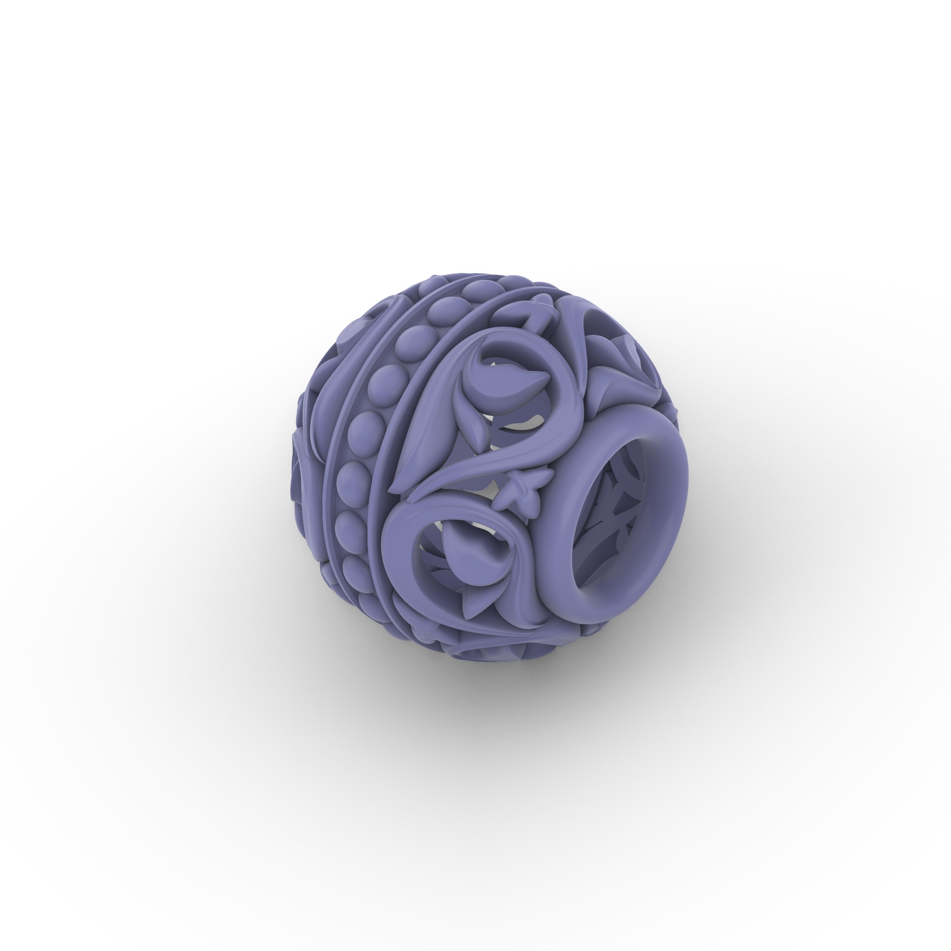 Spherical charm bead for bracelet 3D print model_3