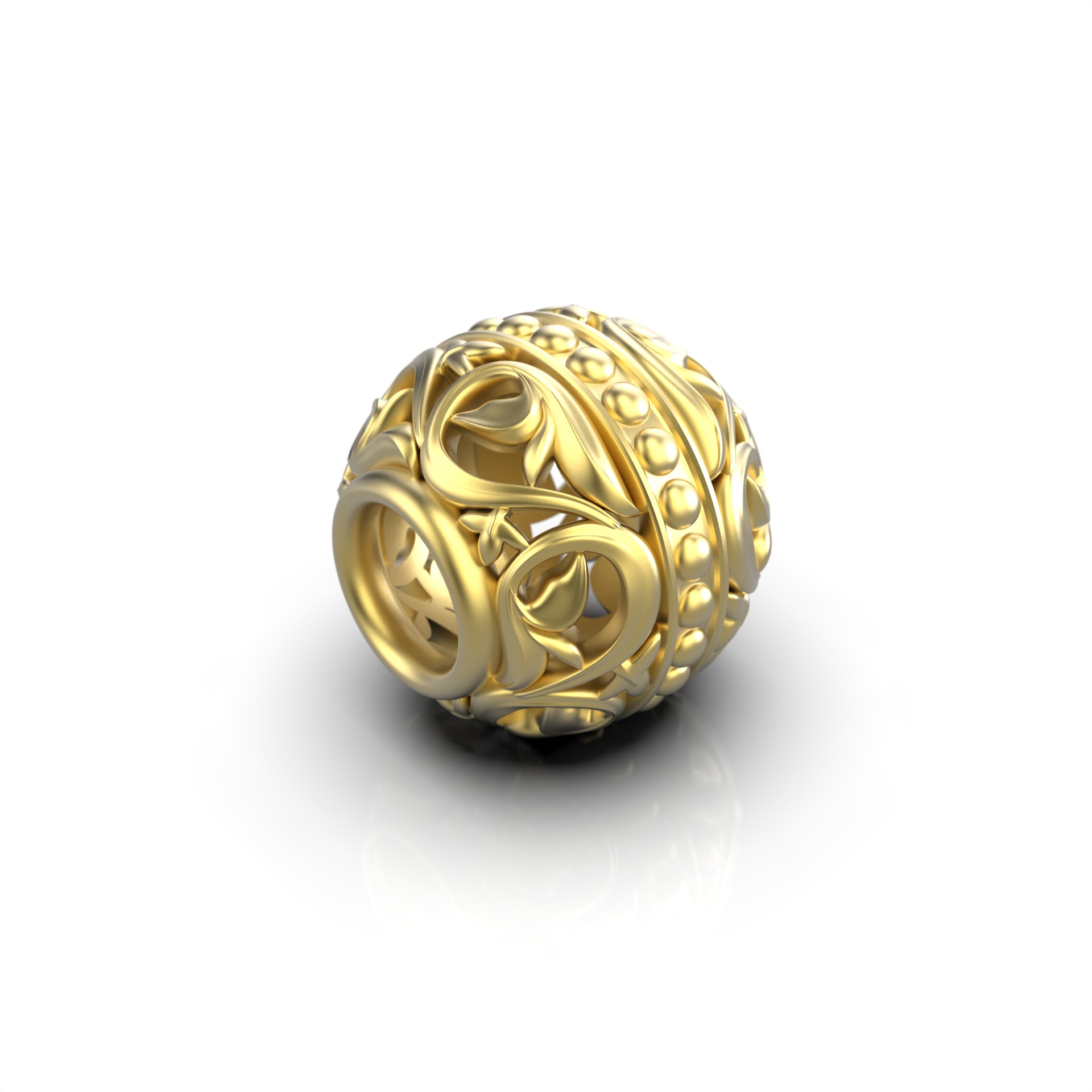 Spherical charm bead for bracelet 3D print model_2