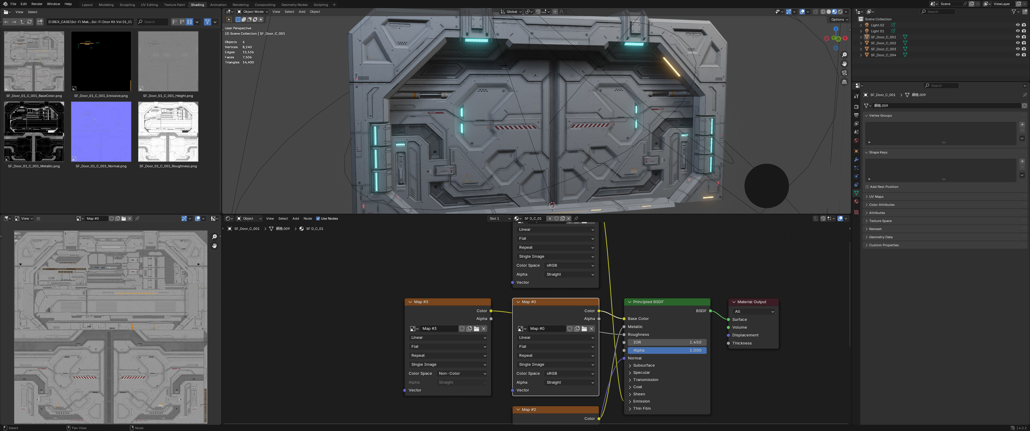 Sci-Fi Door Kit Vol 01-Type C-PBR Low-poly 3D model_6