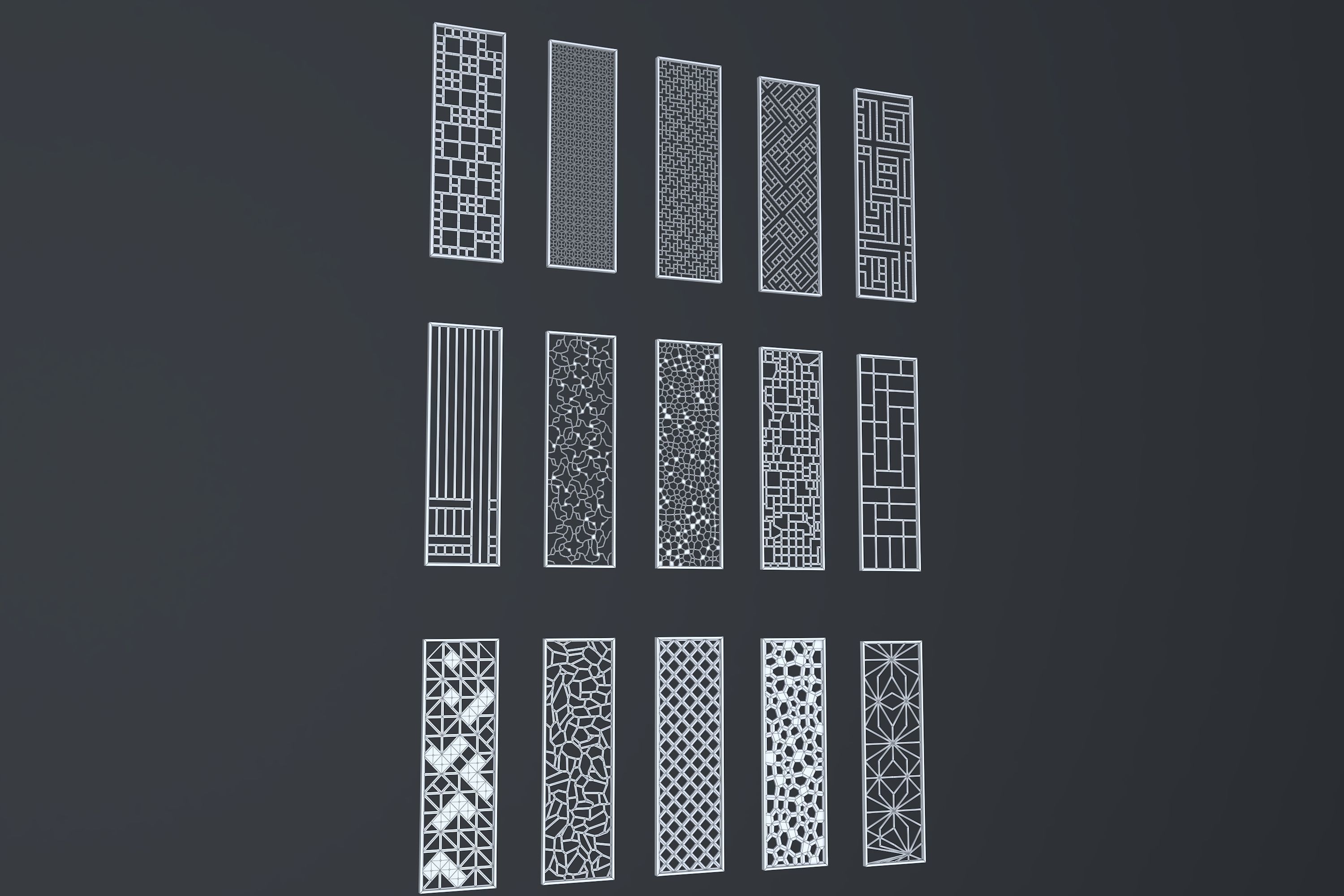 collection of partions Low-poly 3D model_7