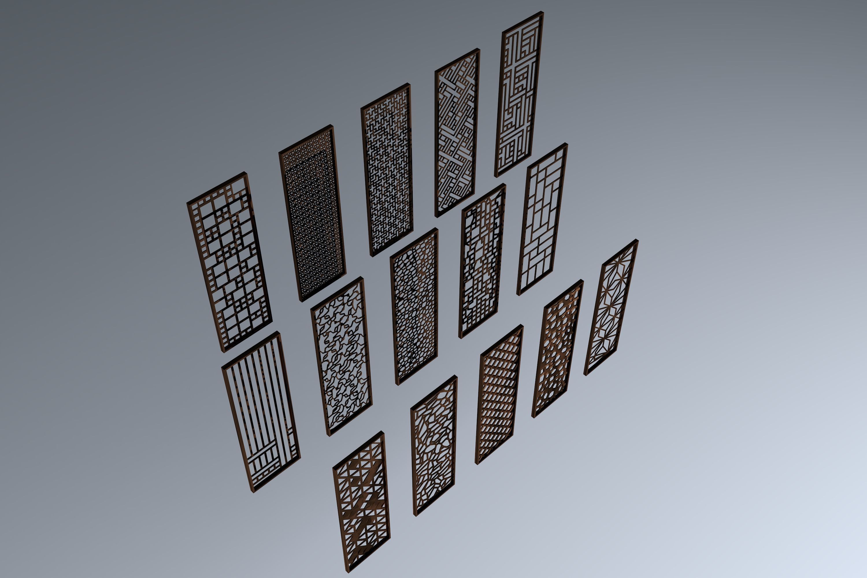 collection of partions Low-poly 3D model_6