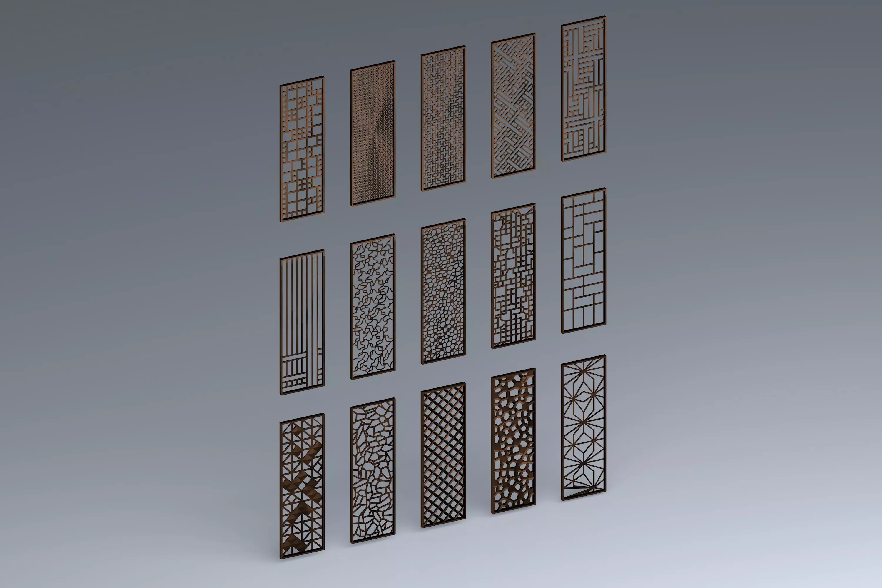 collection of partions Low-poly 3D model_0