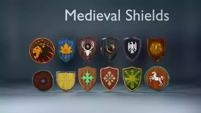 12 Stylized Medieval Shields
