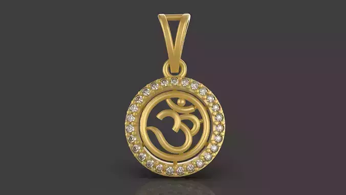 Diamond Om Pendant - 0040