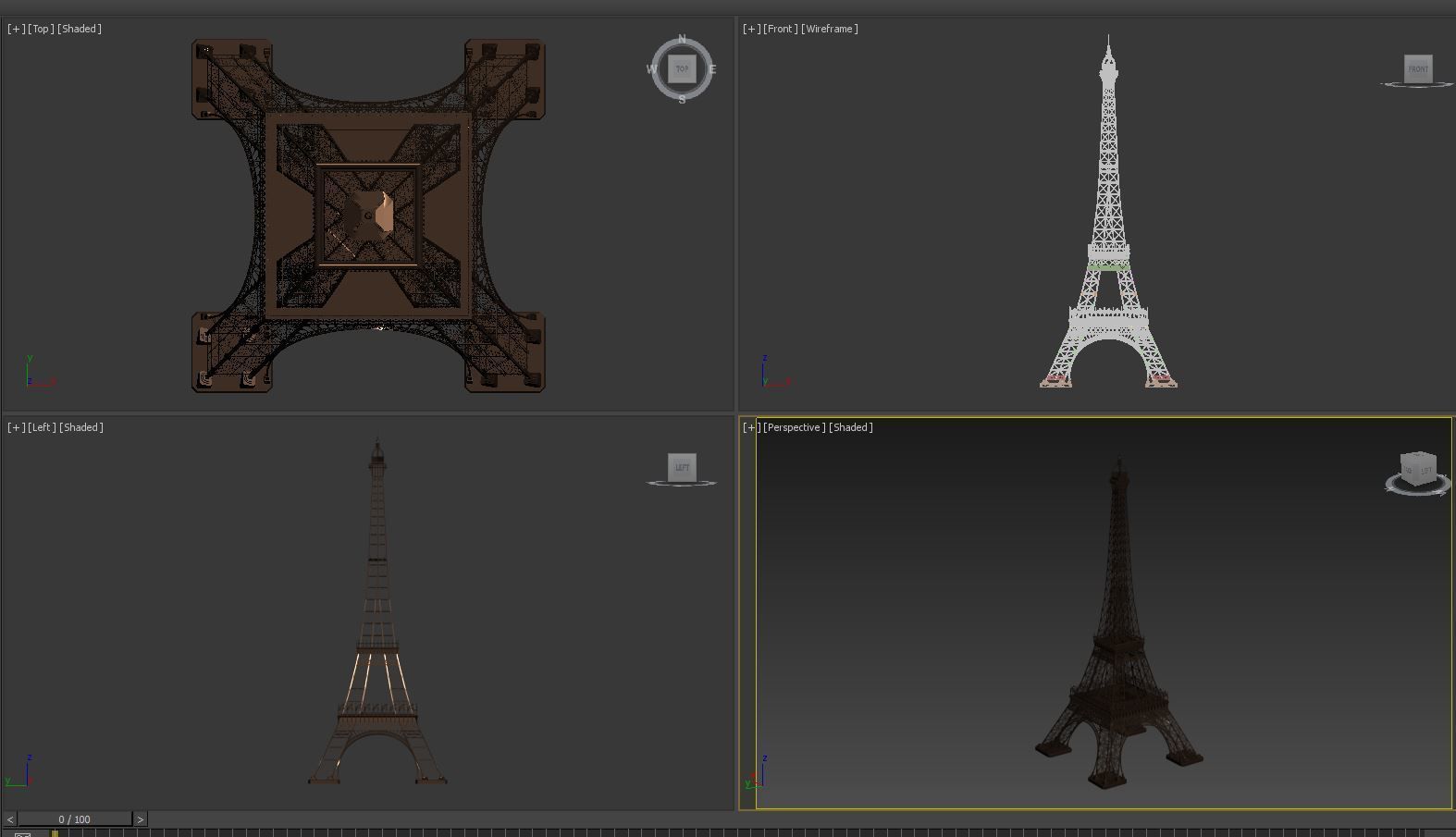 Eiffel tower with its original design 3D model_6