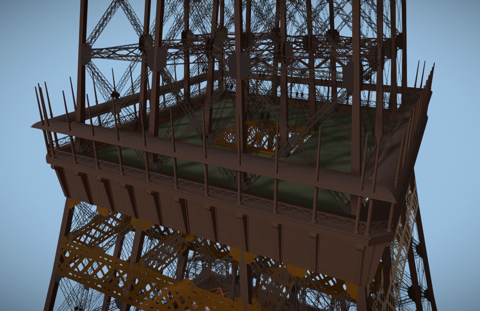 Eiffel tower with its original design 3D model_3