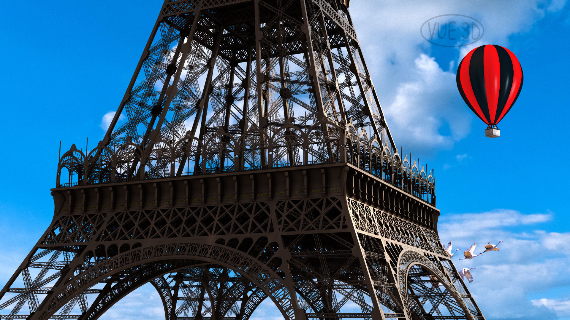 Eiffel tower with its original design 3D model_7