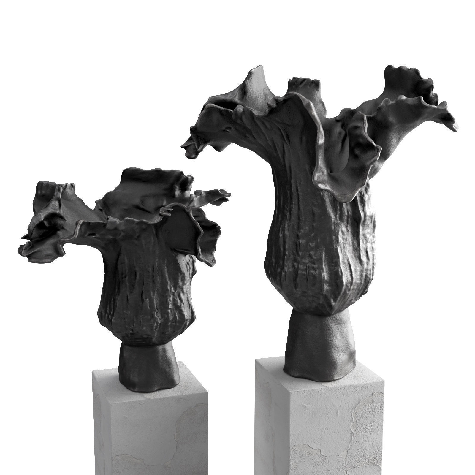 CD Piony vase Low-poly 3D model_3