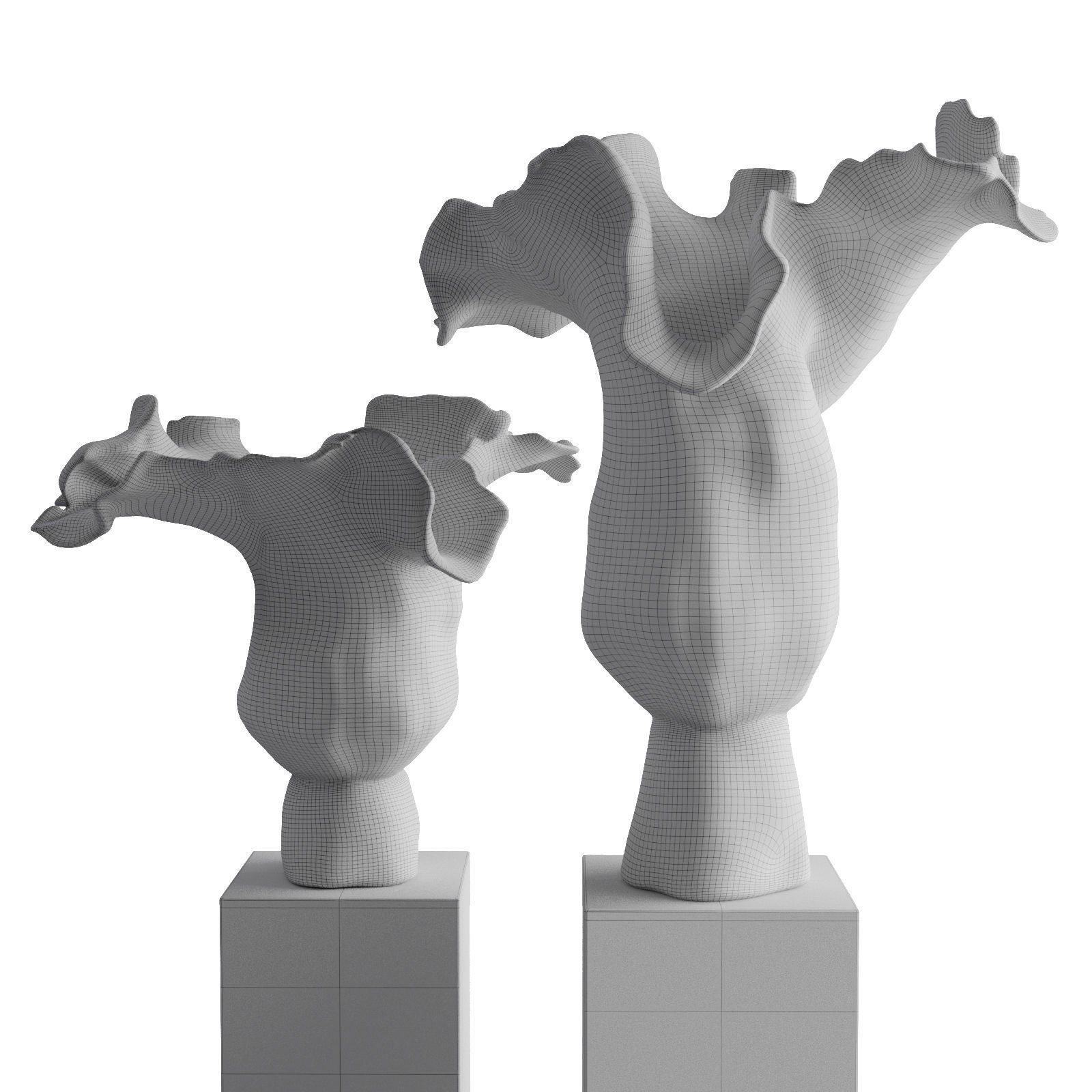 CD Piony vase Low-poly 3D model_6