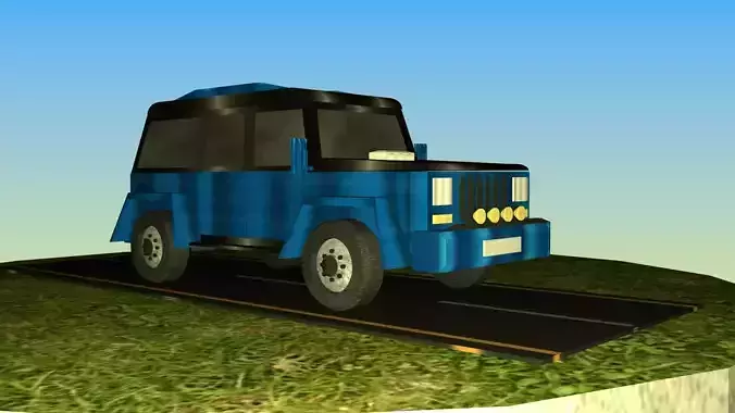 Indian Jeep Type 1 Low-poly 3D model
