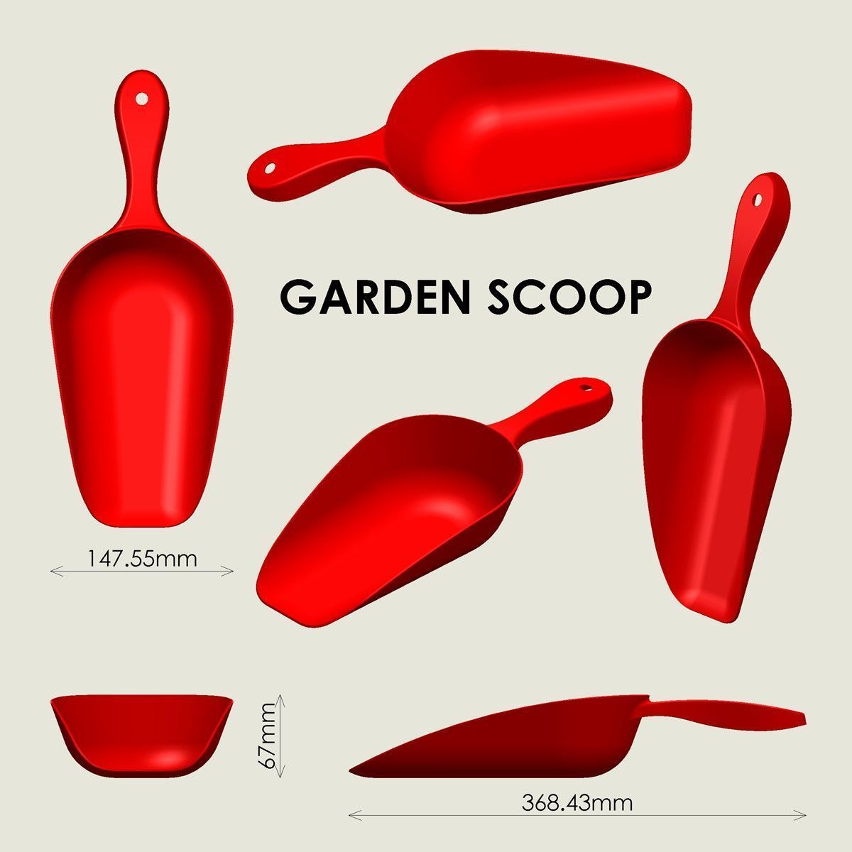 Garden Scoop 3D print model_4