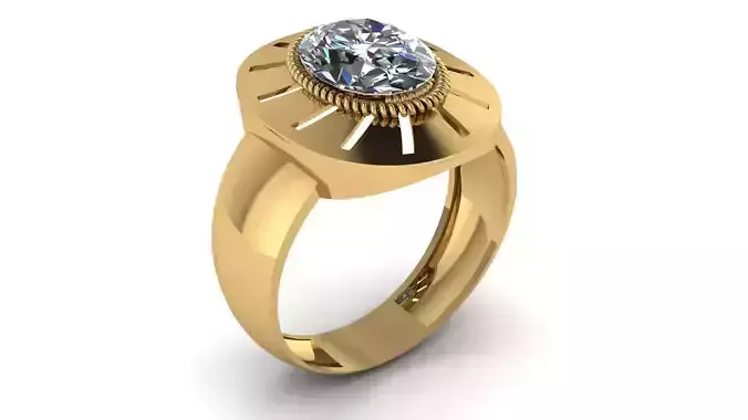 ZIRCON MEN RING 3D PRINTABLE MODEL