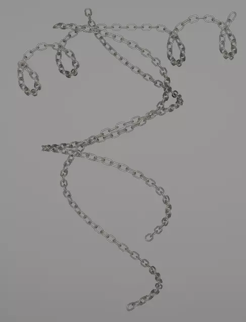 Chains with bones Low-poly 3D model_0