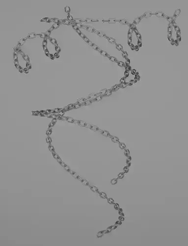 Chains with bones Low-poly 3D model