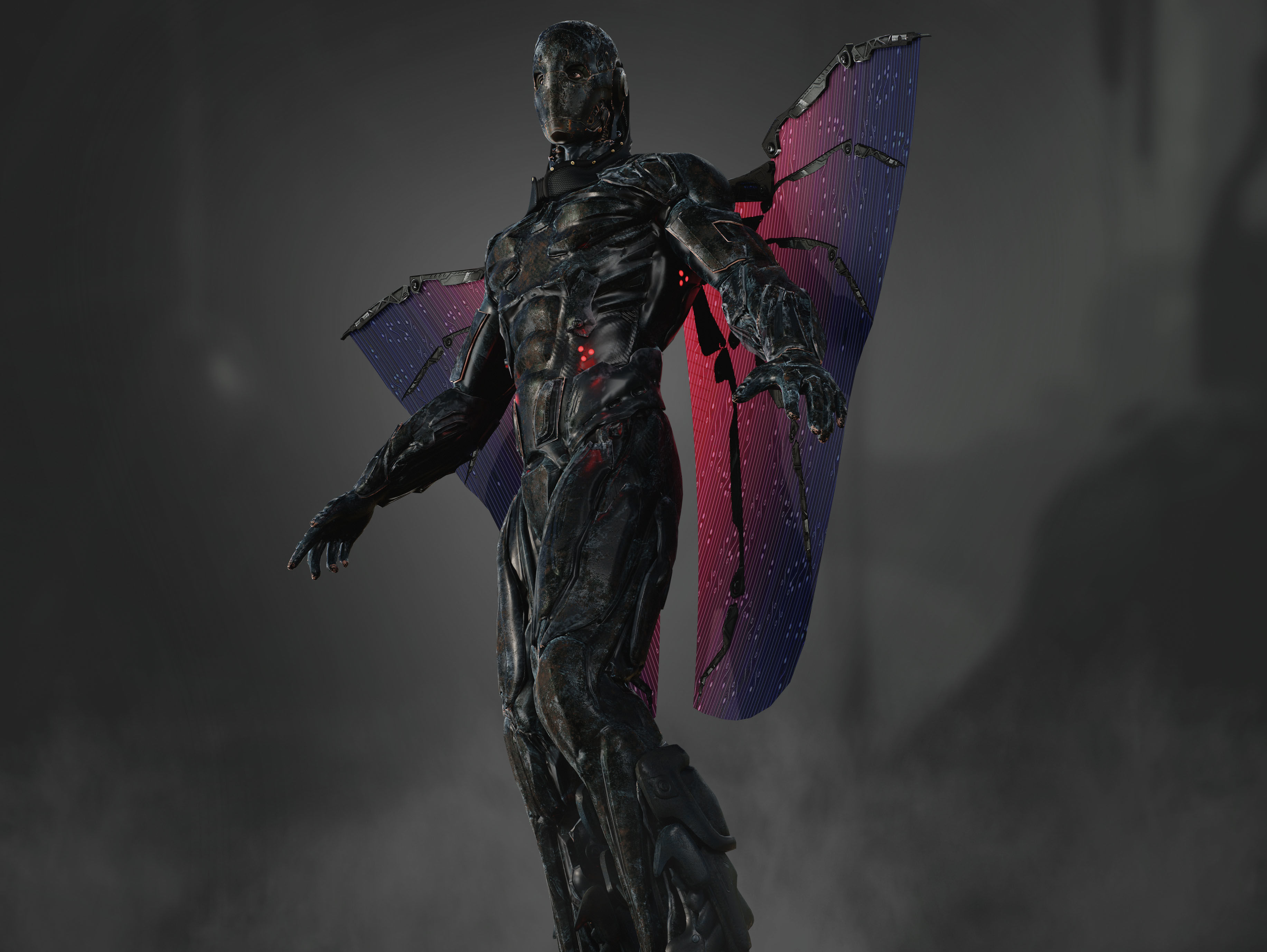 Sci Fi Airborne Cyborg Low-poly 3D model_9