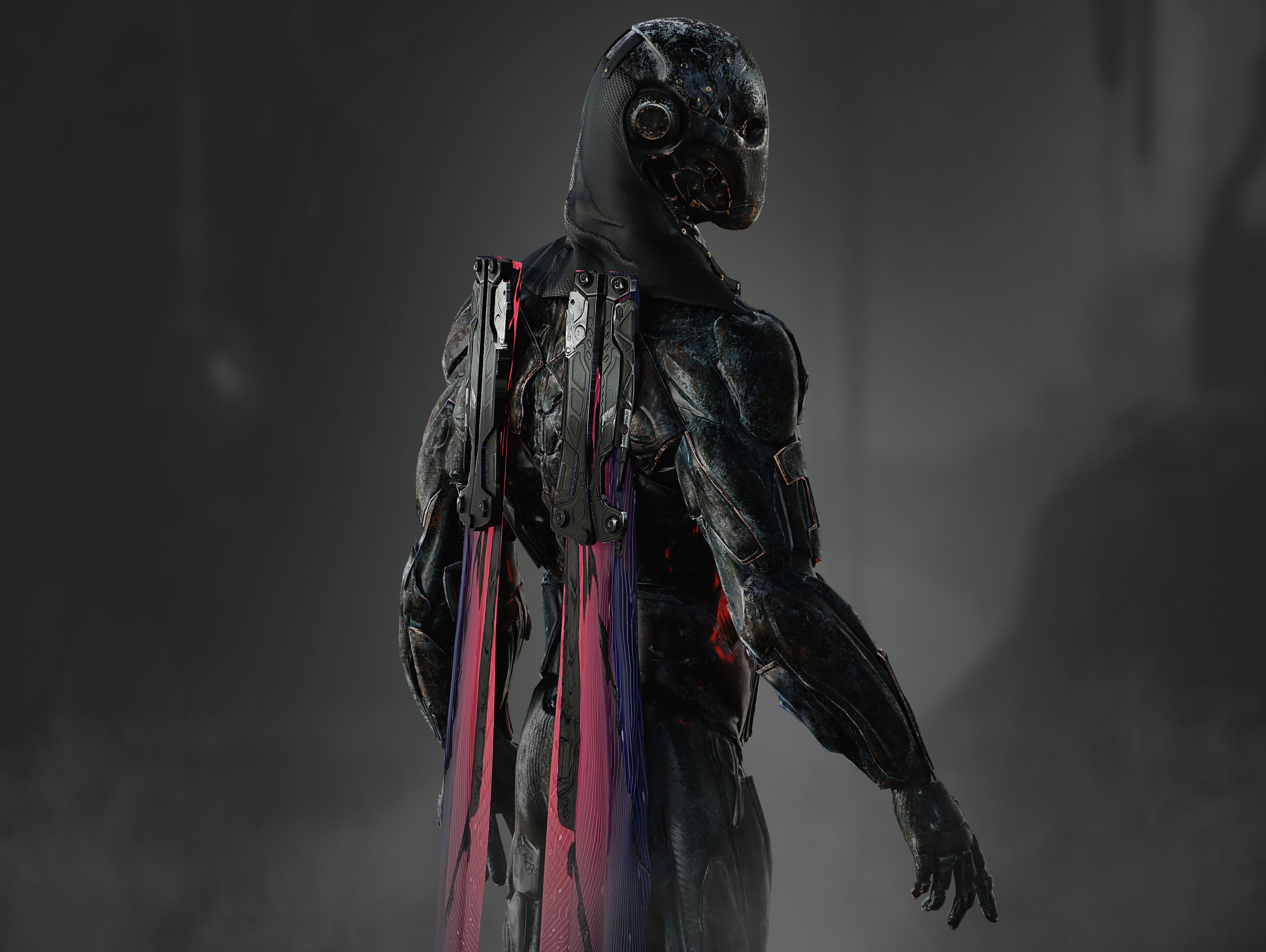 Sci Fi Airborne Cyborg Low-poly 3D model_6