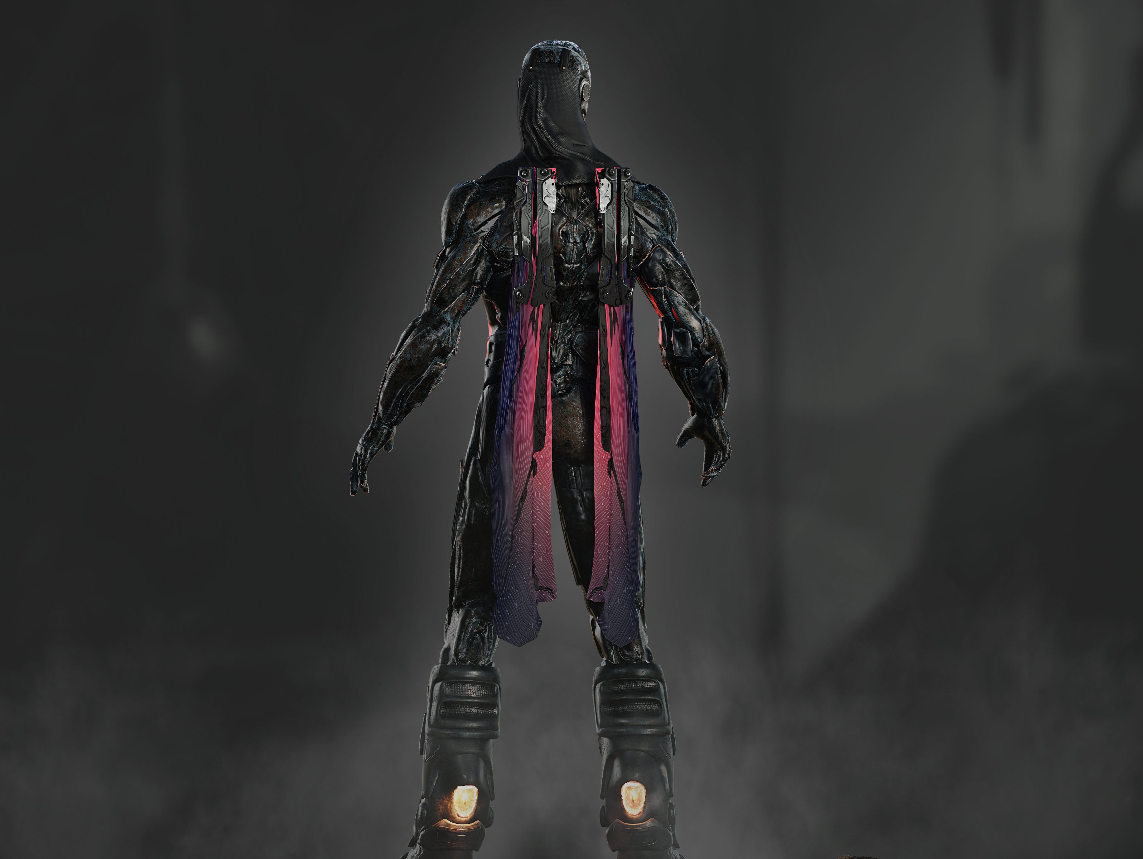 Sci Fi Airborne Cyborg Low-poly 3D model_8