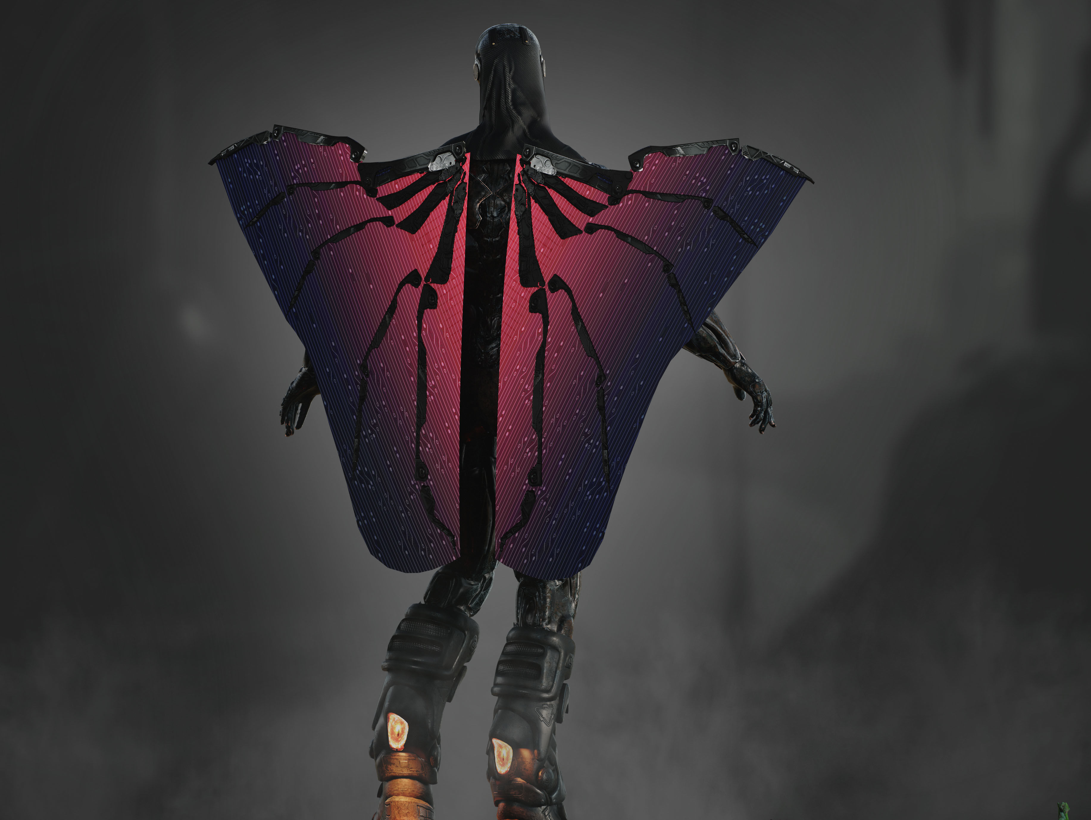 Sci Fi Airborne Cyborg Low-poly 3D model_11