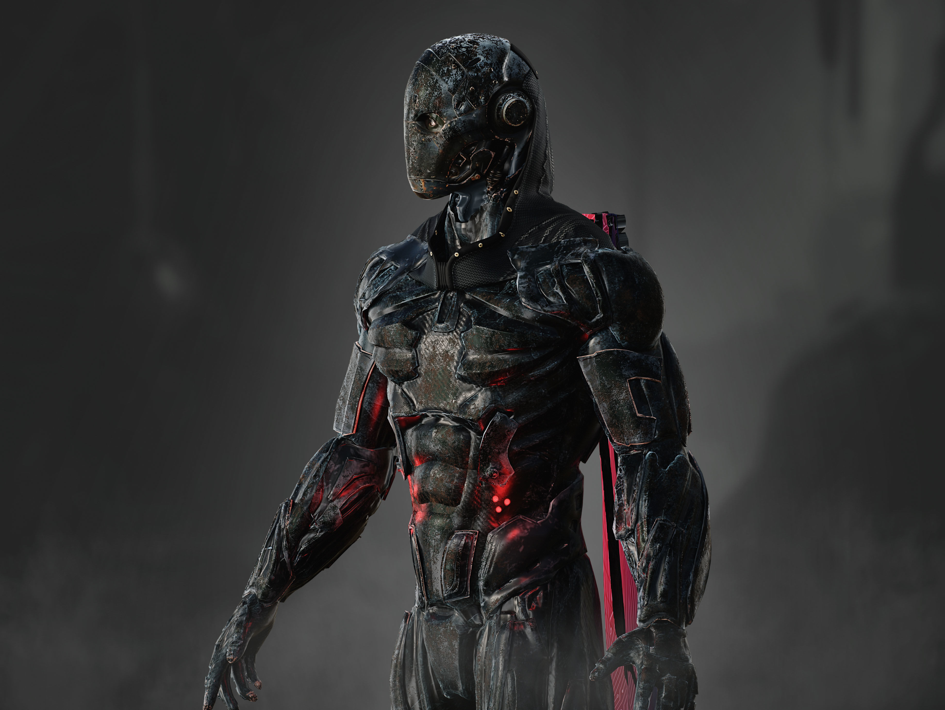 Sci Fi Airborne Cyborg Low-poly 3D model_4