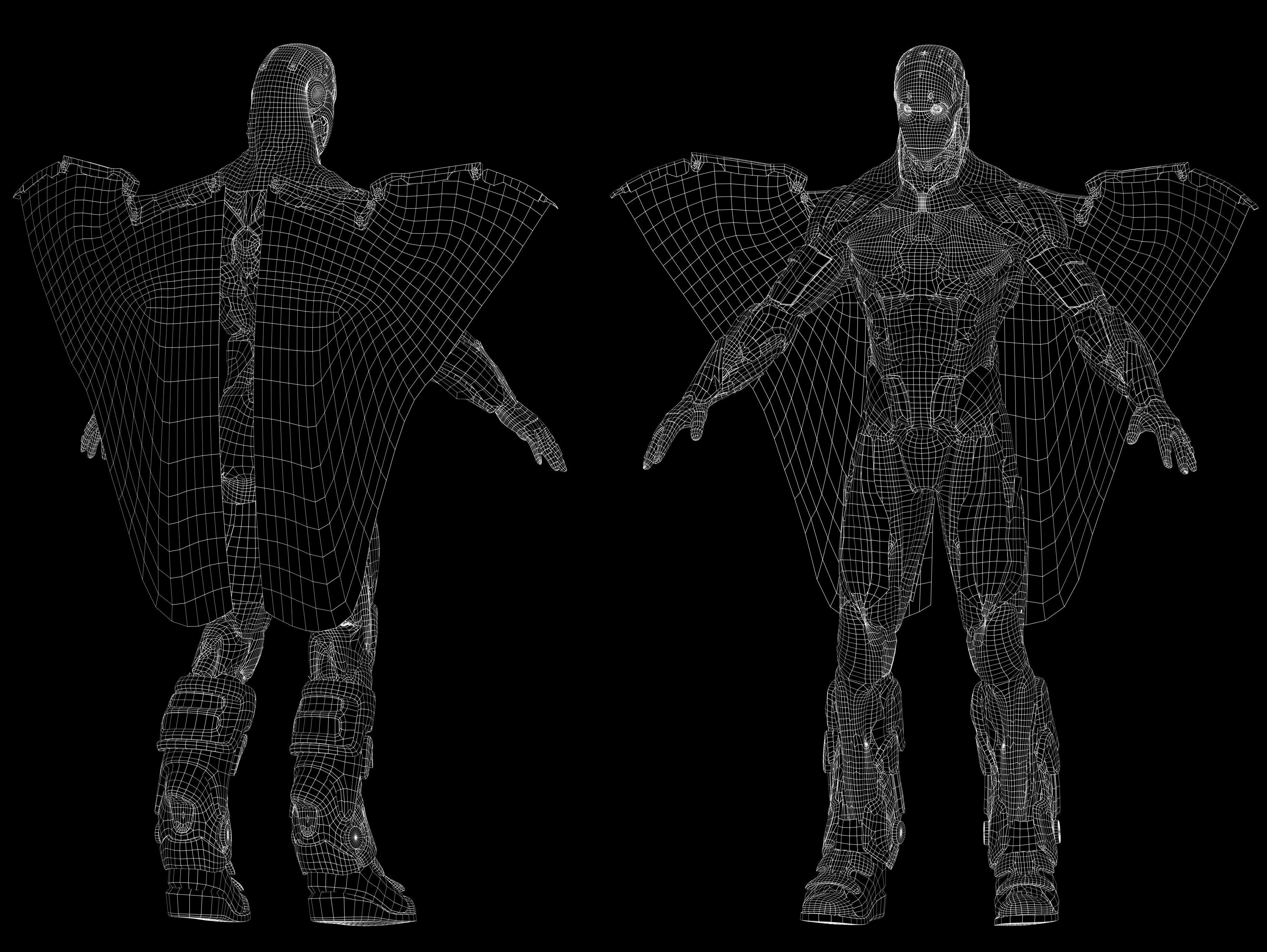 Sci Fi Airborne Cyborg Low-poly 3D model_14