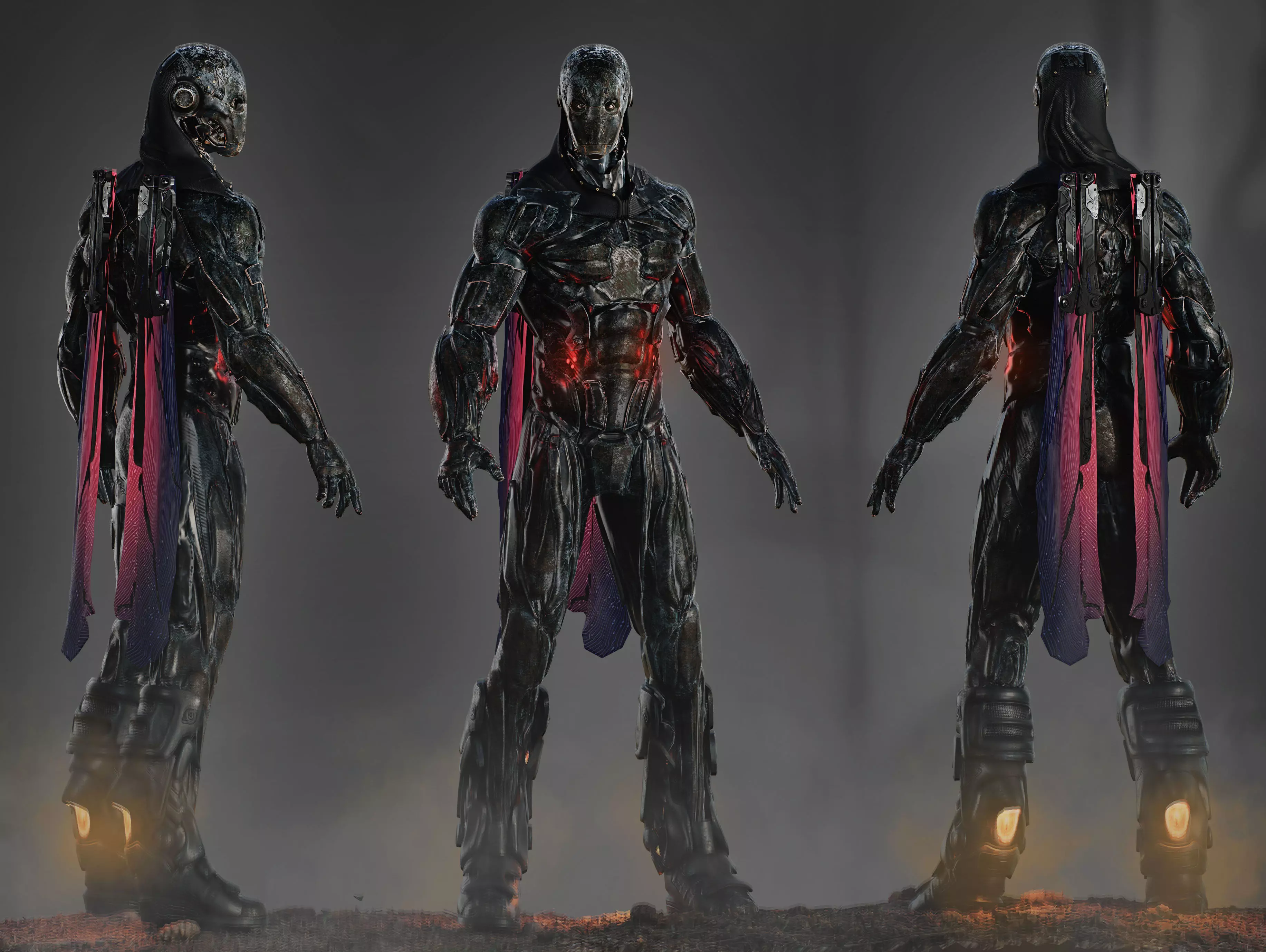 Sci Fi Airborne Cyborg Low-poly 3D model_0