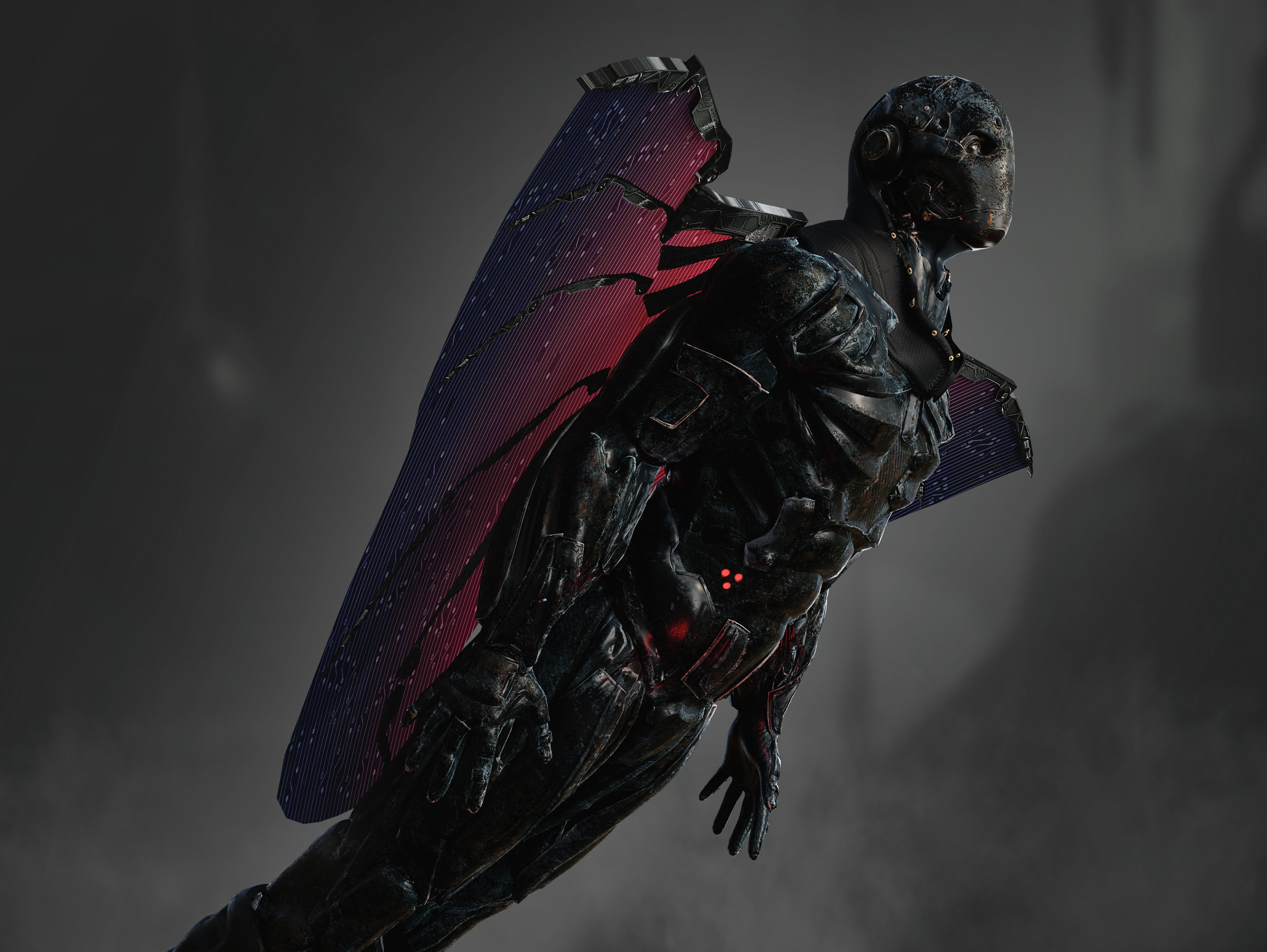 Sci Fi Airborne Cyborg Low-poly 3D model_7